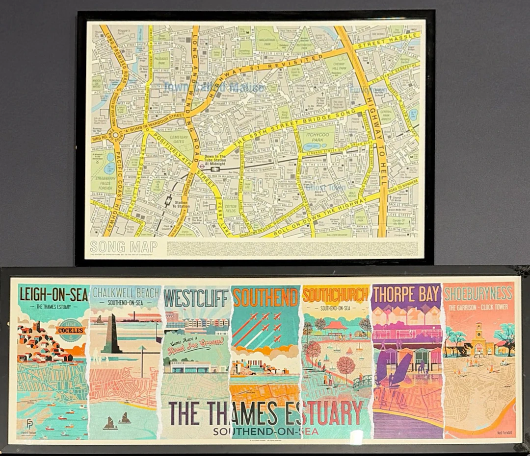 THAMES ESTUARY & SONG MAP PRINTS.
