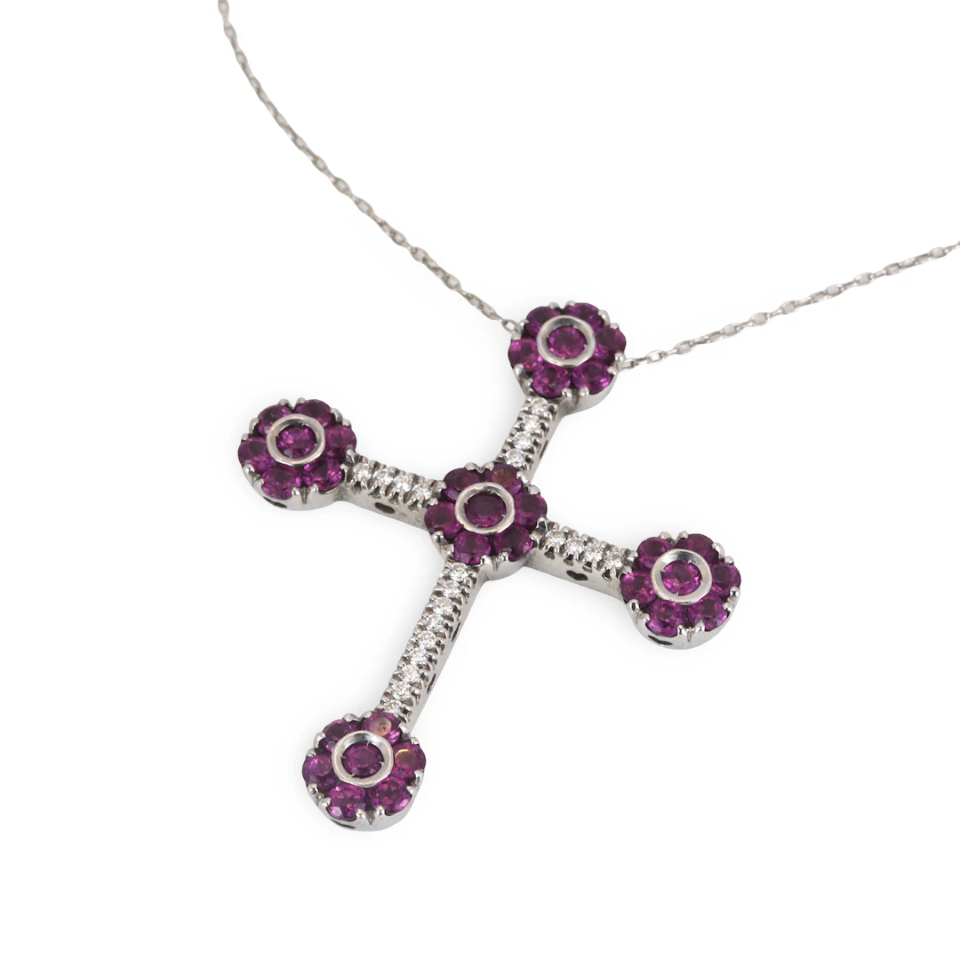18CT GOLD DIAMOND NECKLACE.
