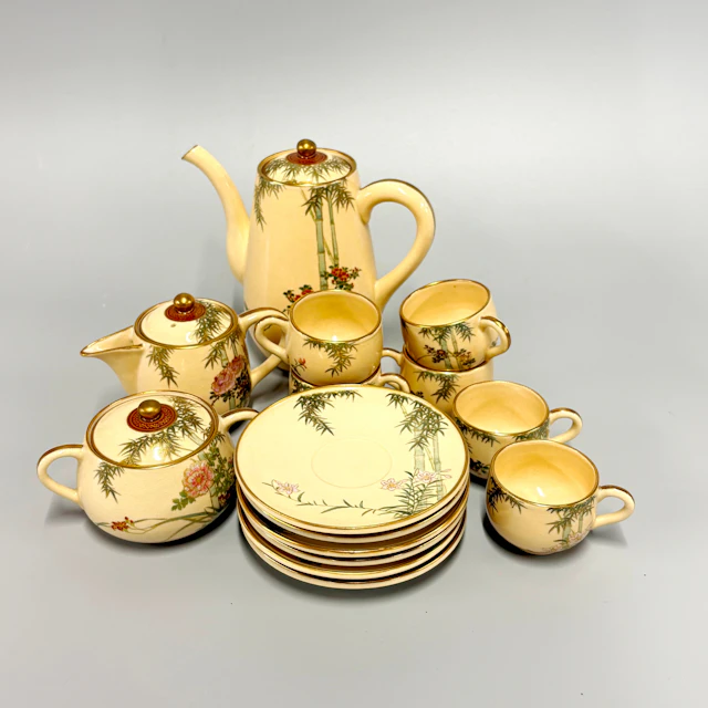 1920'S SATSUMA COFFEE SET.
