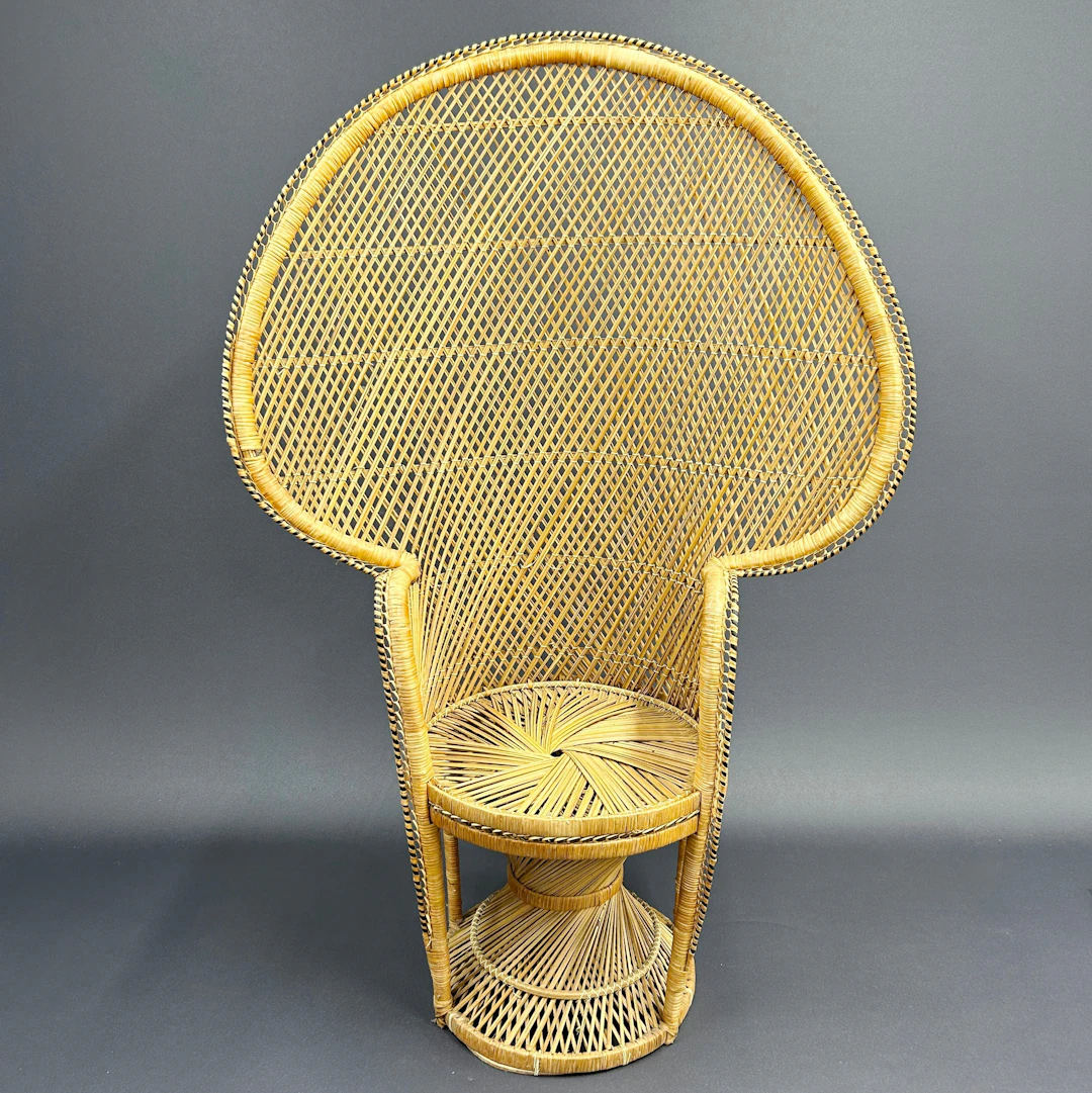 CANE PEACOCK CHAIR.