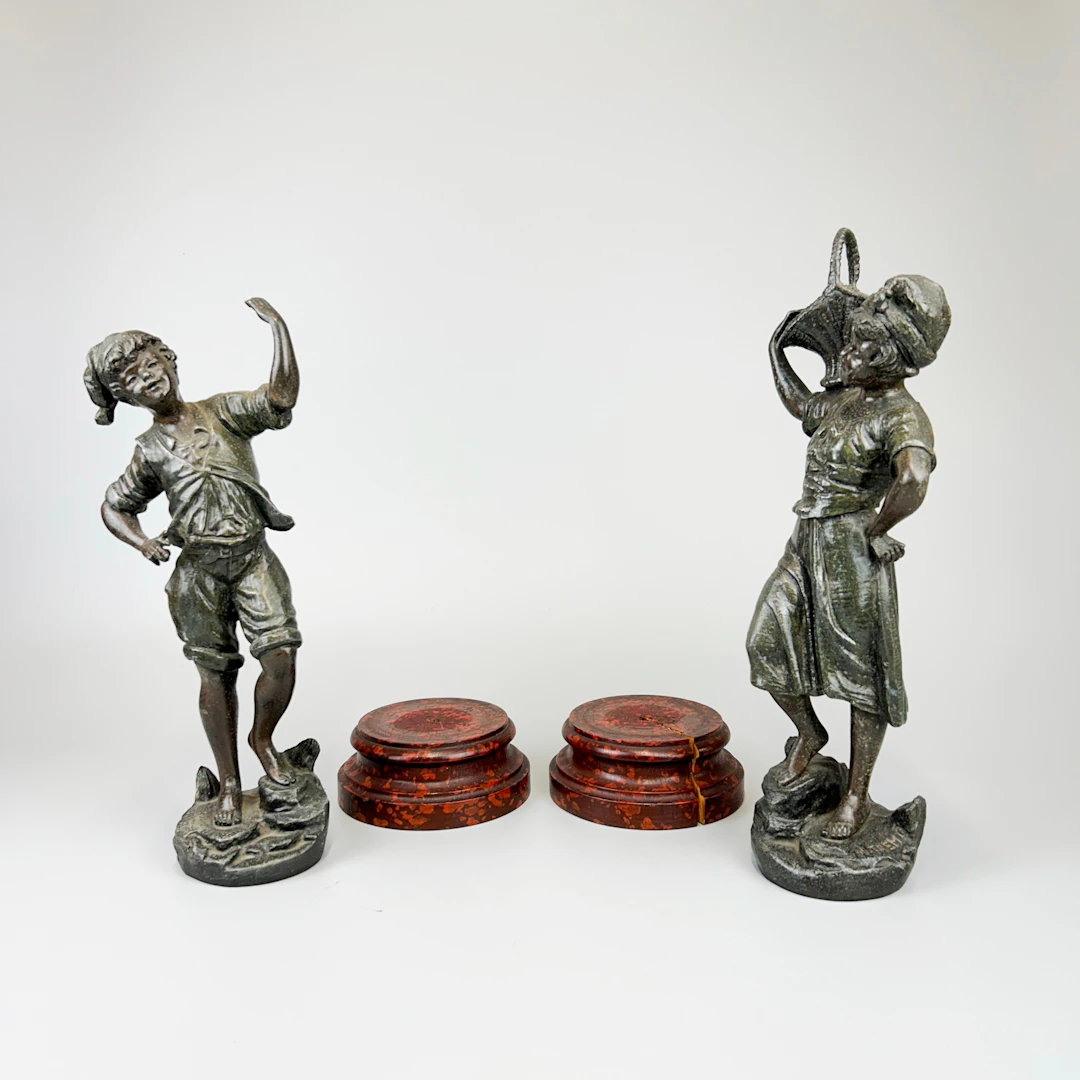19THC FRENCH SPELTER FIGURES.
