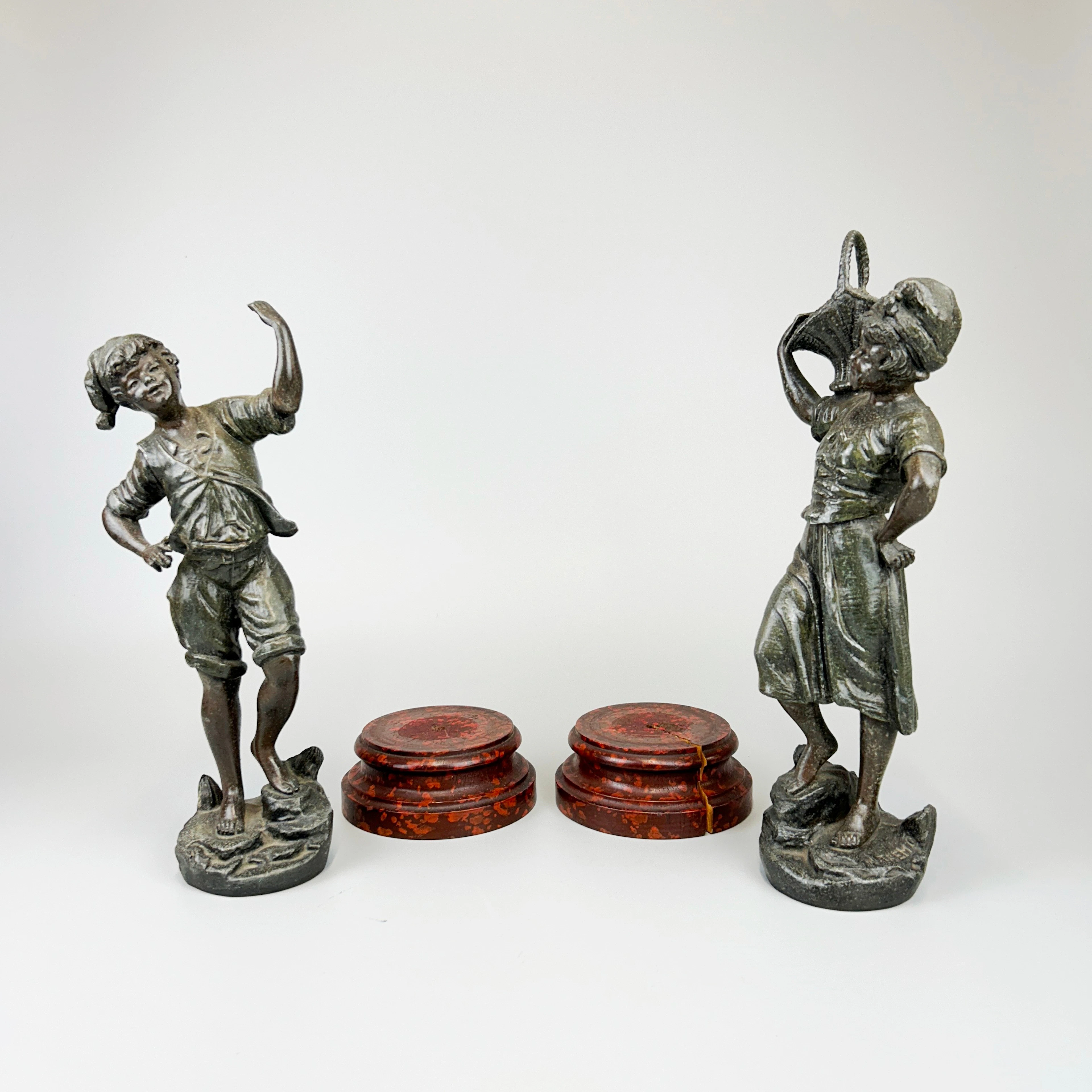 19THC FRENCH SPELTER FIGURES.