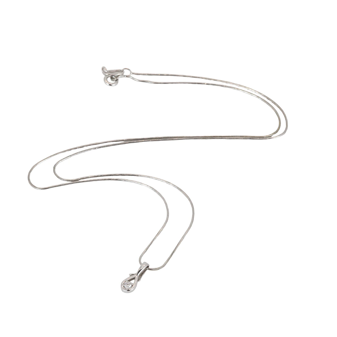 14CT GOLD DIAMOND NECKLACE.