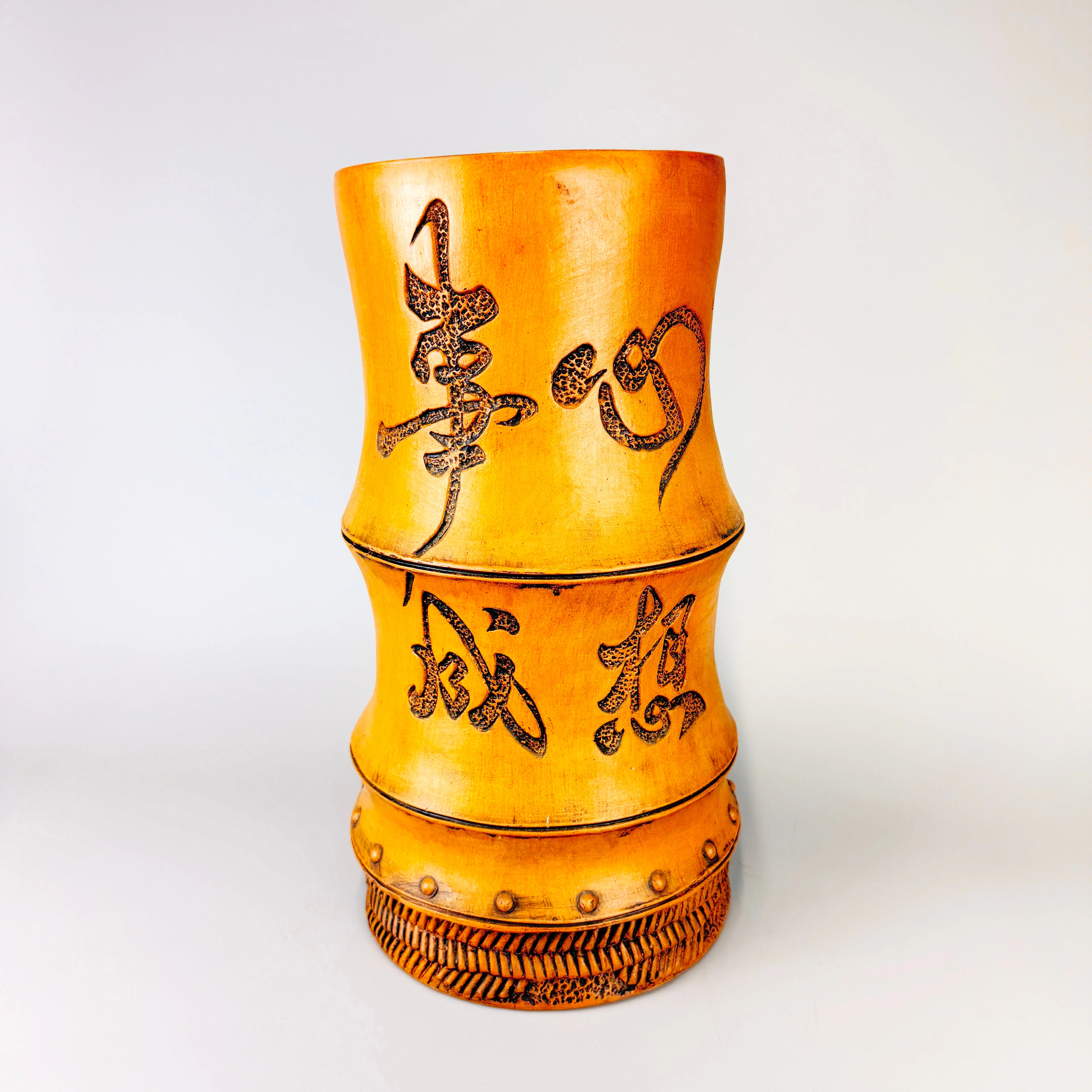 ORIENTAL CERAMIC BAMBOO STYLE STICK STAND.