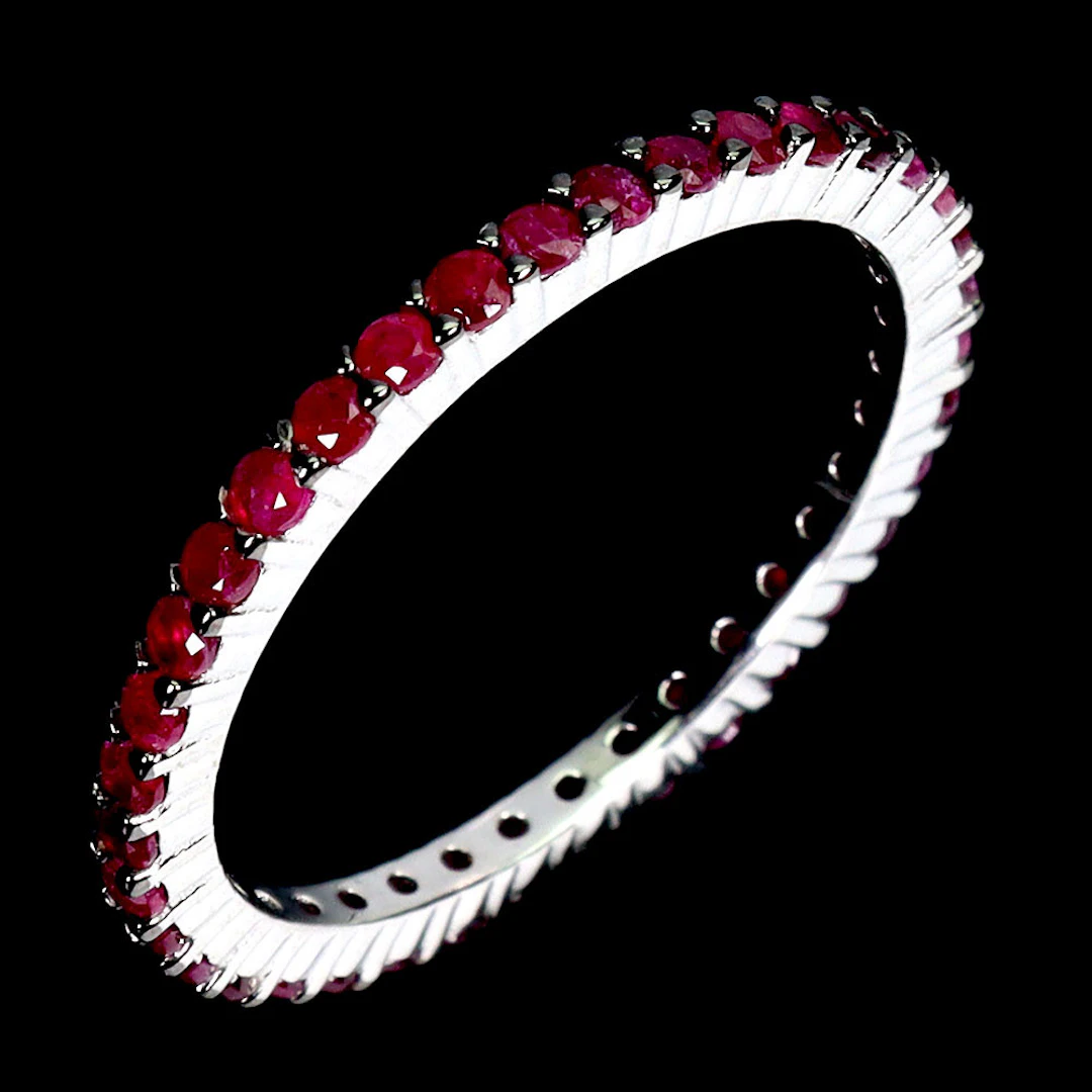 RUBY SILVER FULL ETERNITY RING.