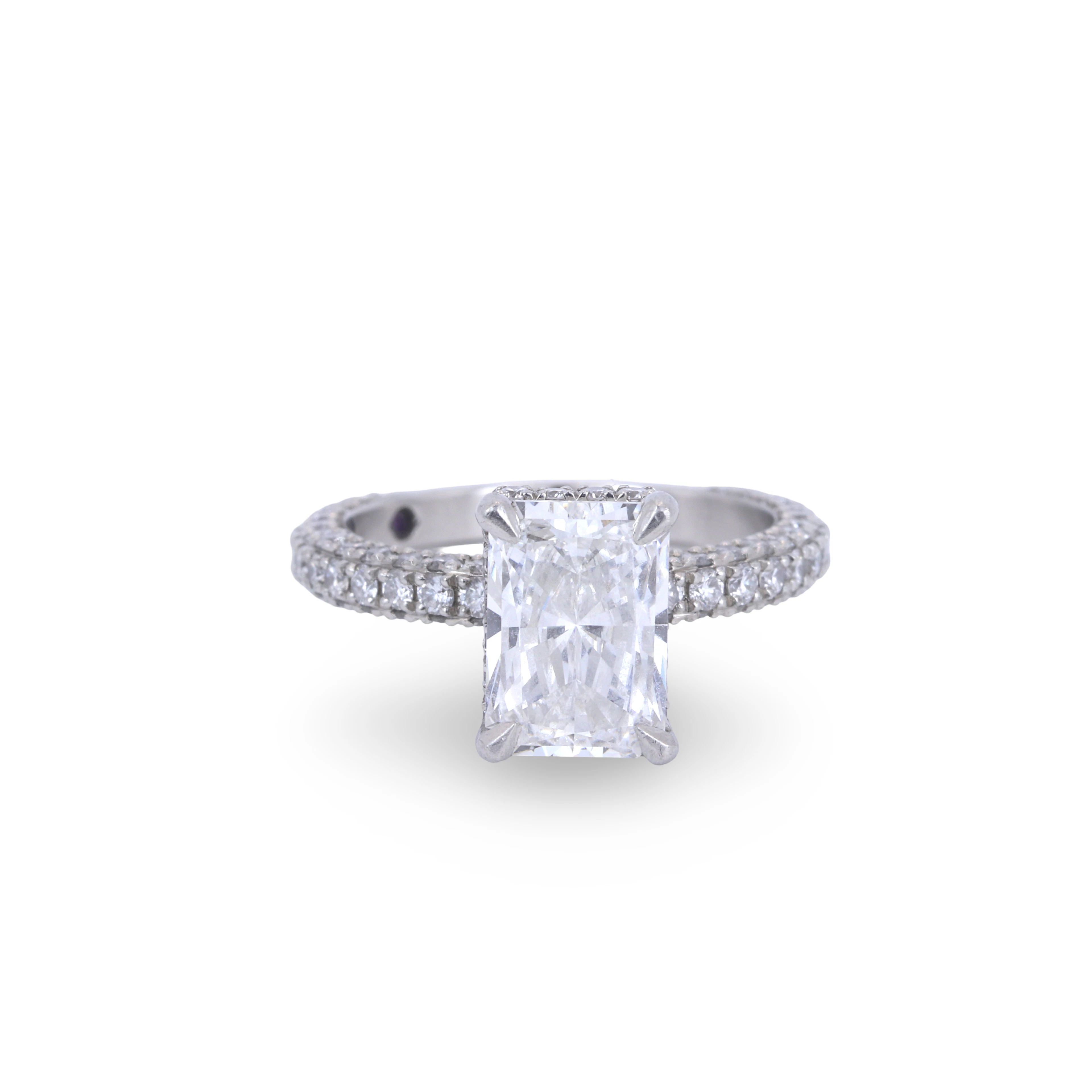 PLATINUM (2.86CT) LAB DIAMOND RING.