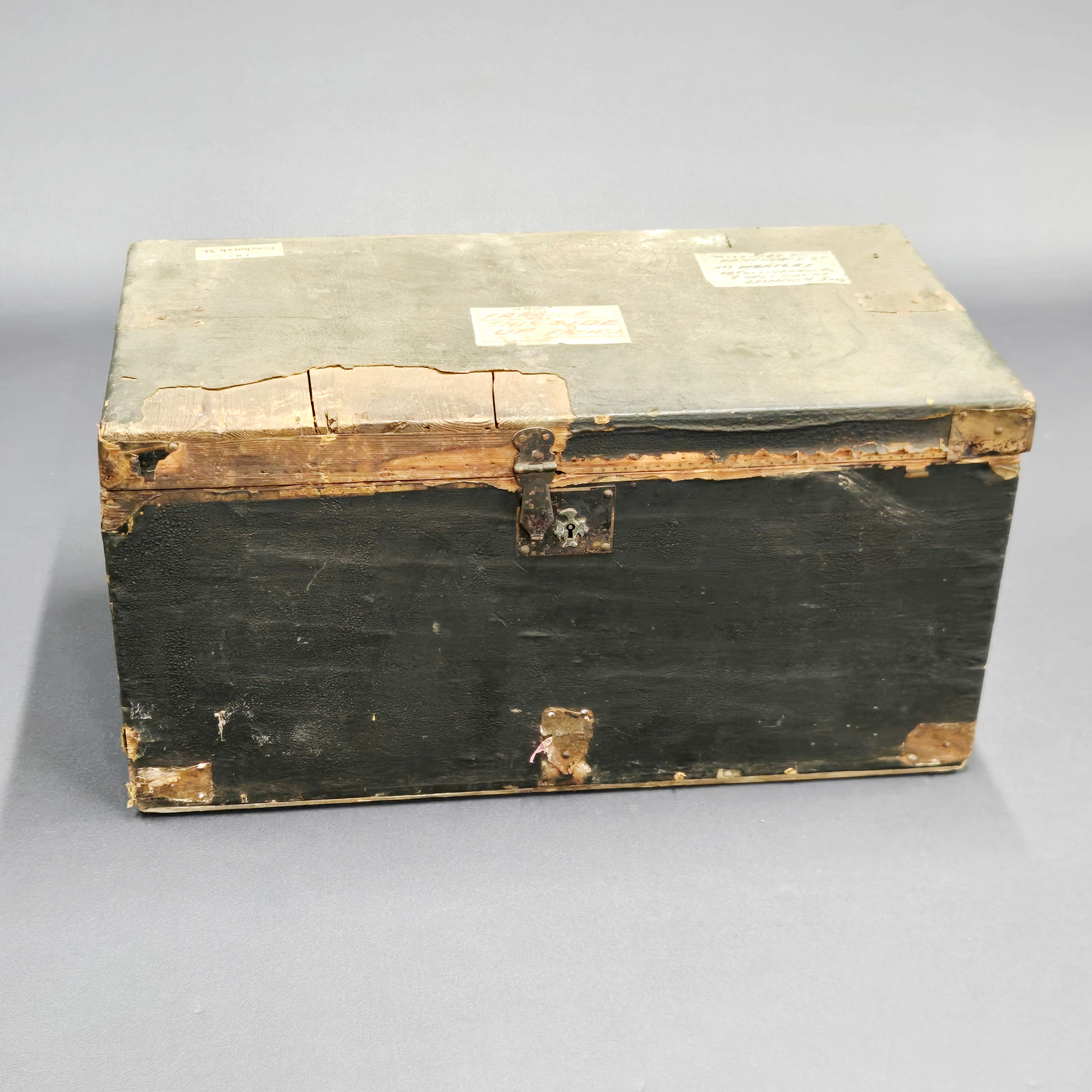 ANTIQUE PINE TRUNK.