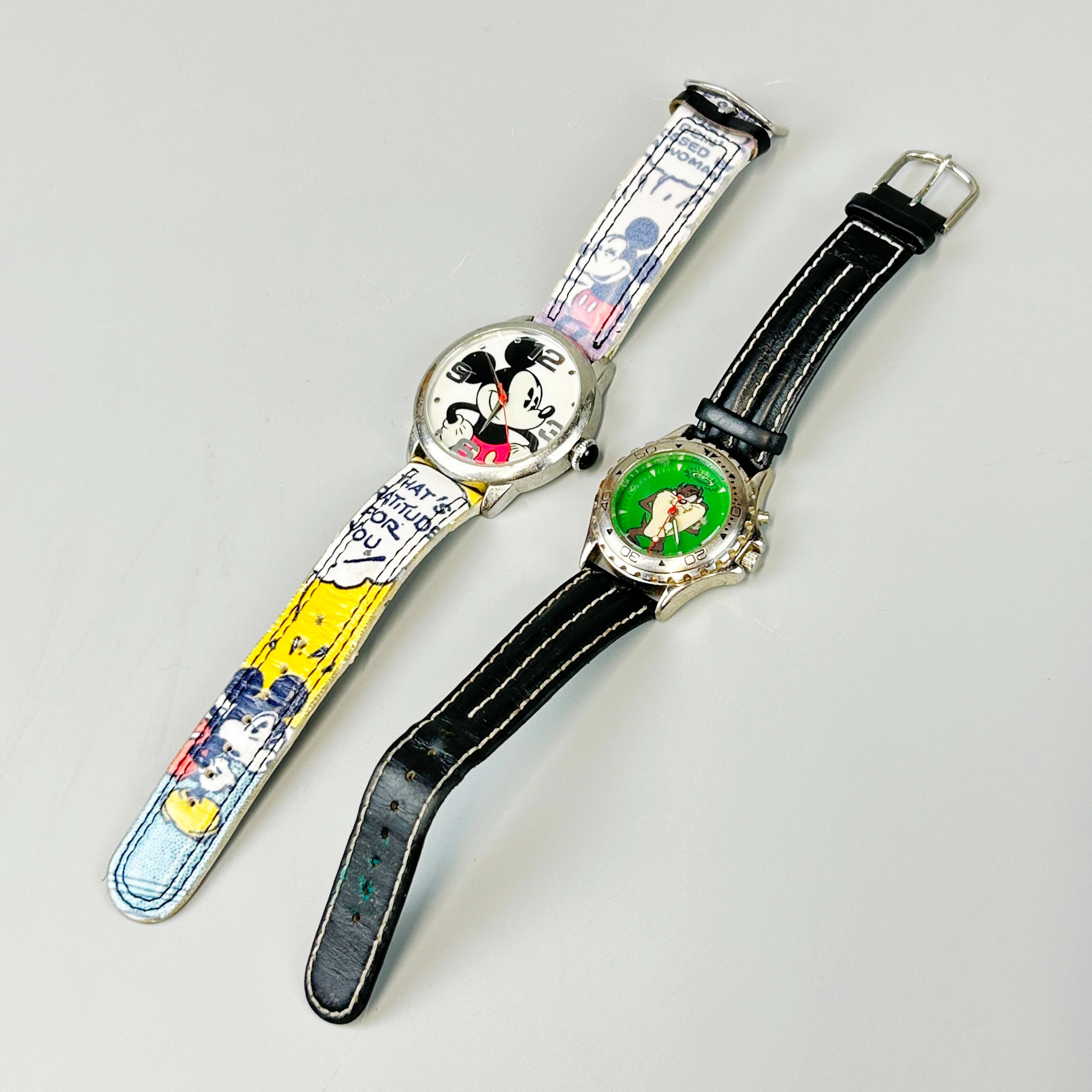 TWO CARTOON CHARACTER WRISTWATCHES.