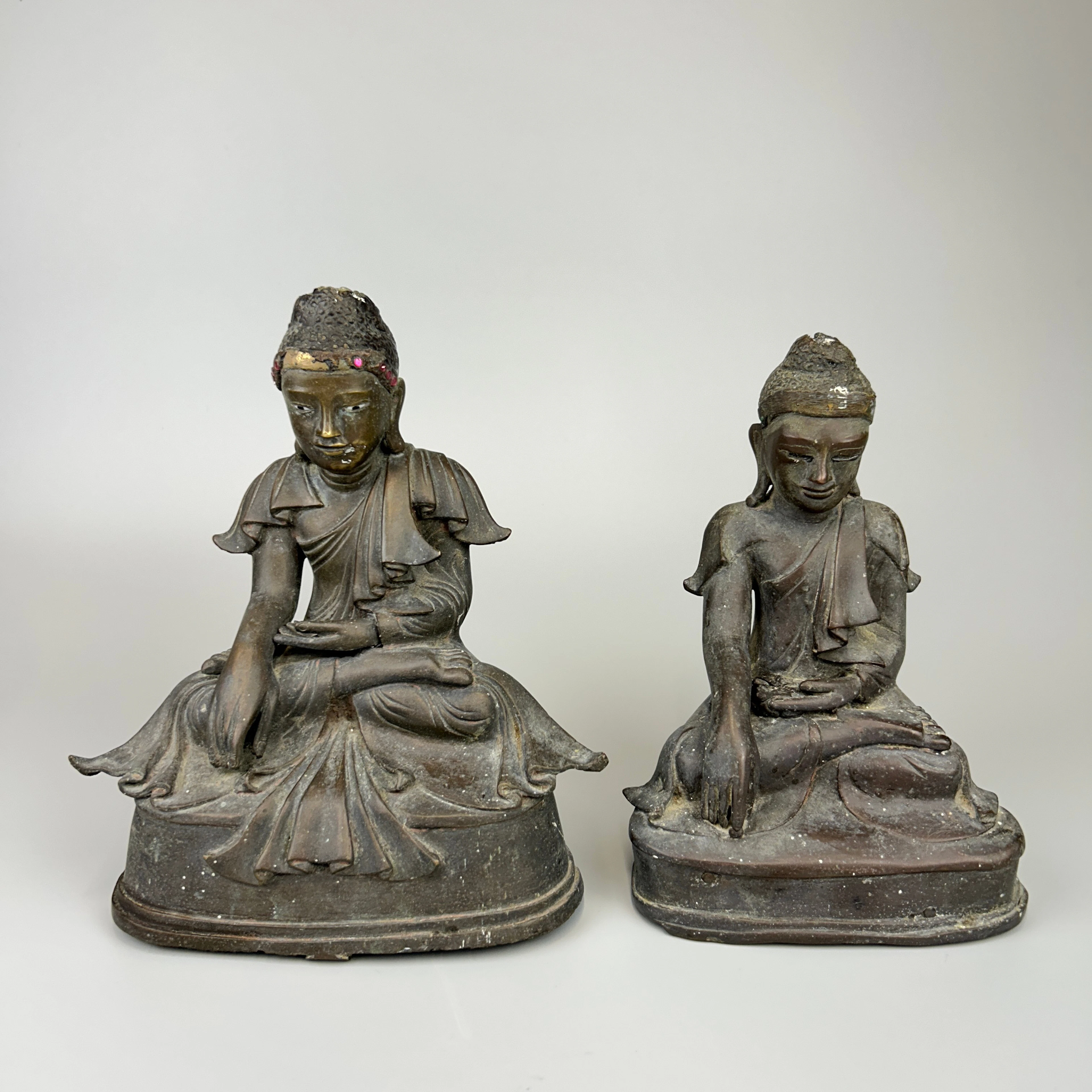 TWO BRONZE DEITIES.