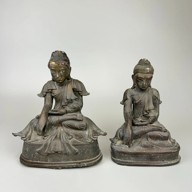 TWO BRONZE DEITIES.