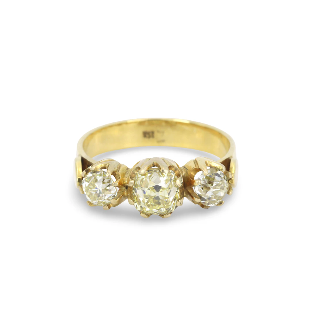 18CT GOLD (2.22CT) OLD CUT DIAMOND RING.