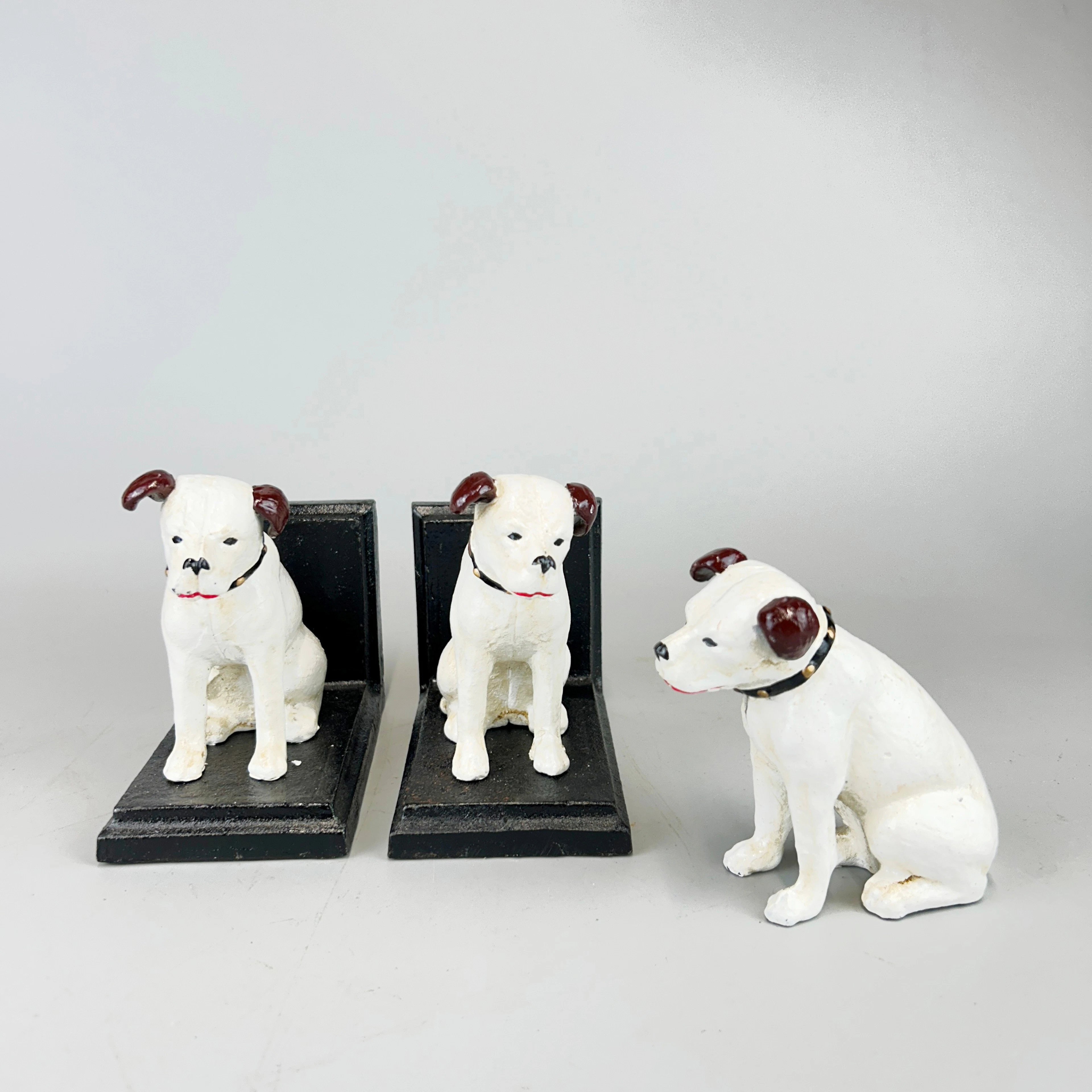 PAINTED CAST IRON DOG ITEMS.