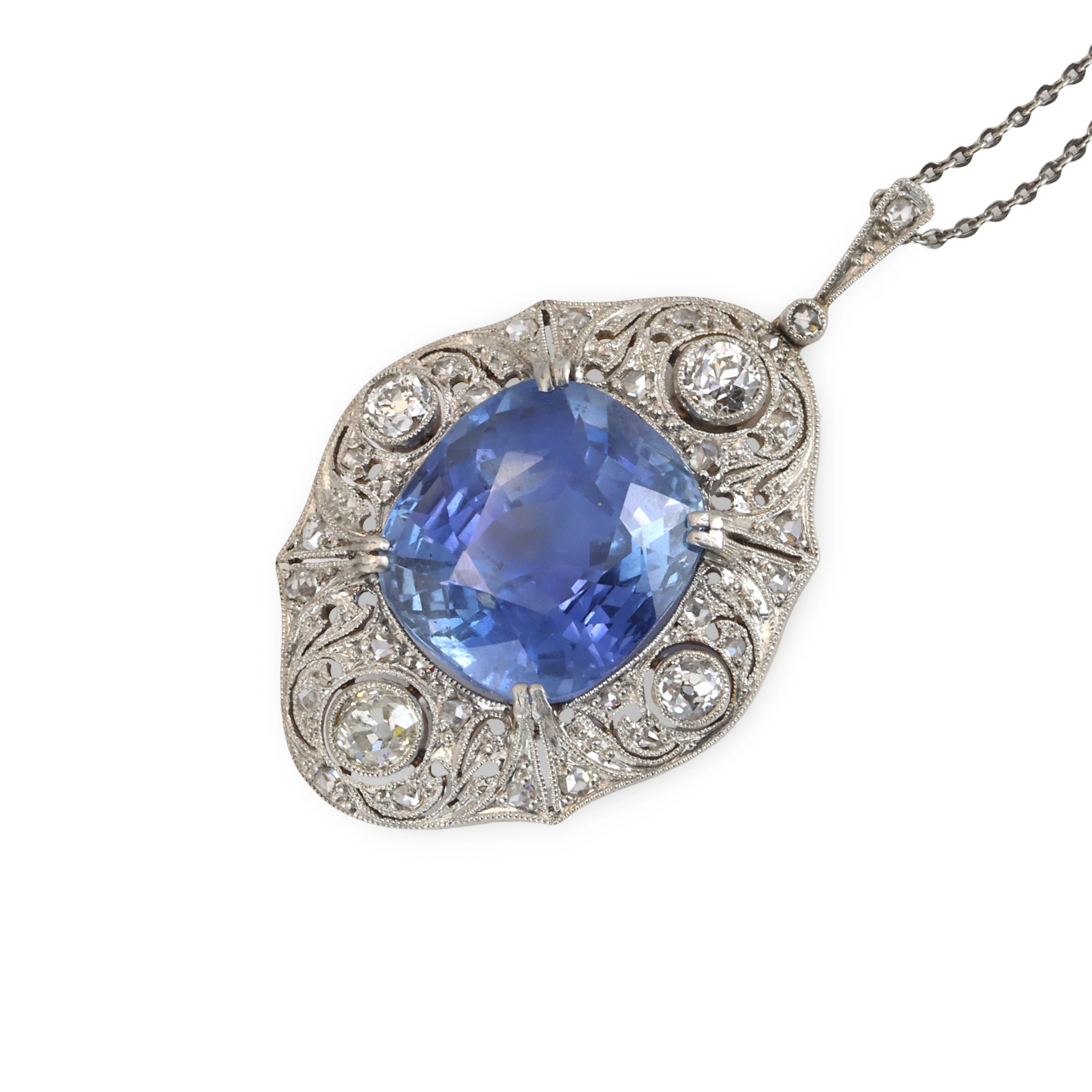18CT (17.55CT) UNHEATED SAPPHIRE NECKLACE.