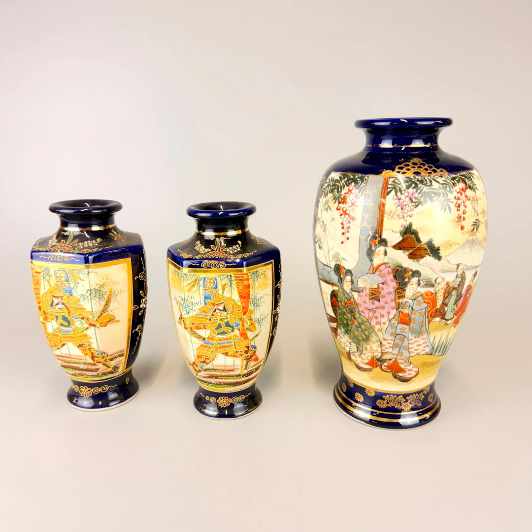 JAPANESE SATSUMA VASES.