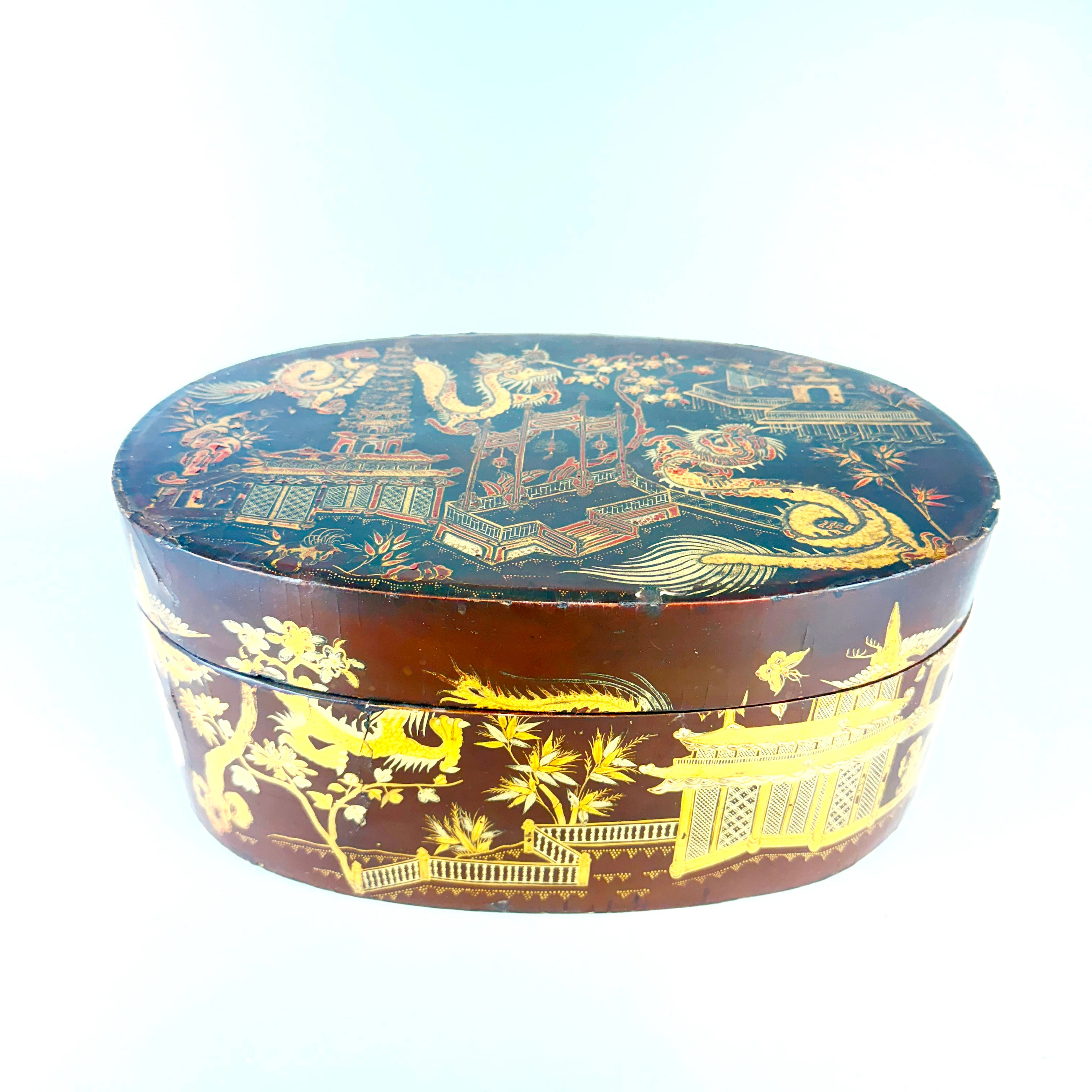 CHINESE PAPIER MACHE BOX.