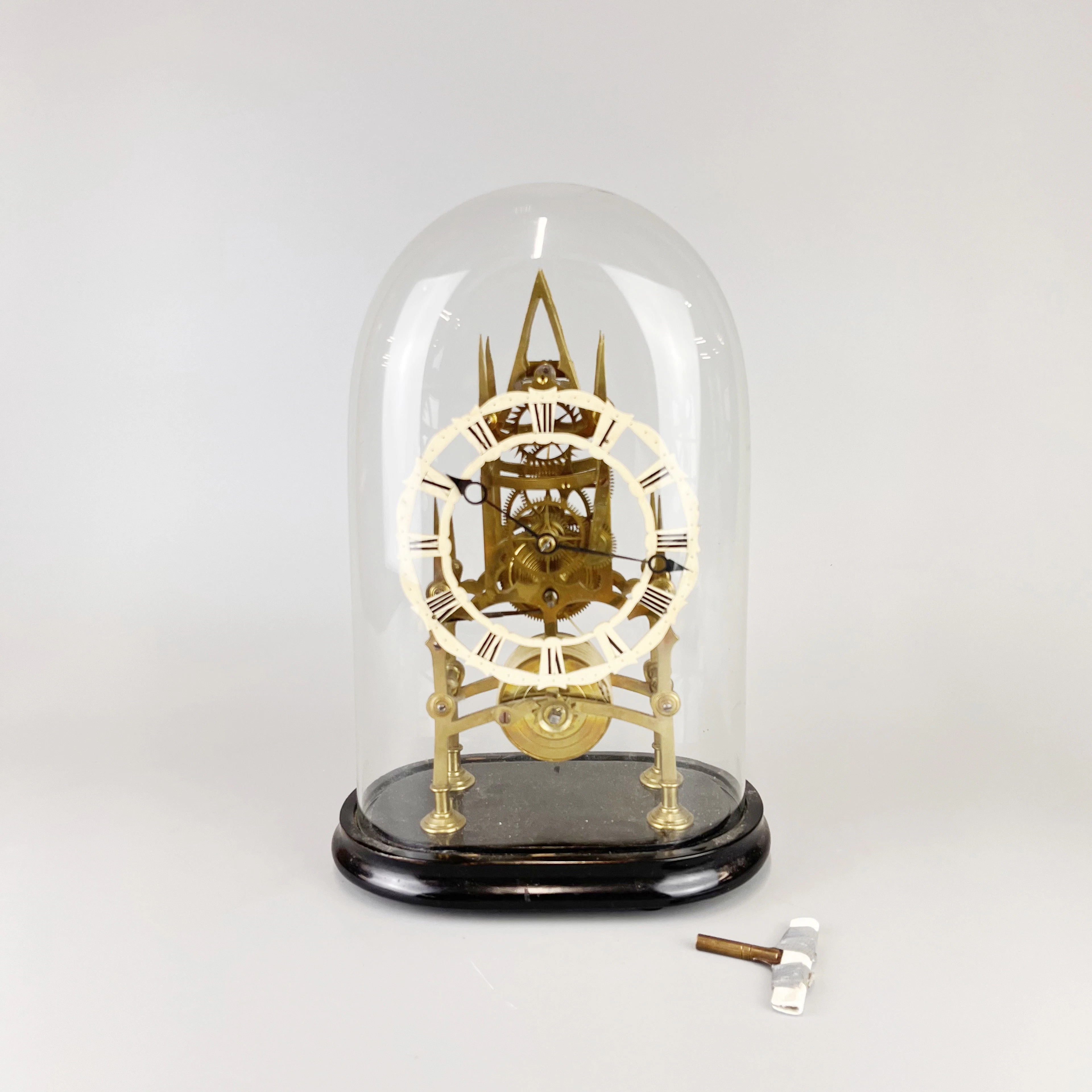 ANTIQUE SKELETON CLOCK.