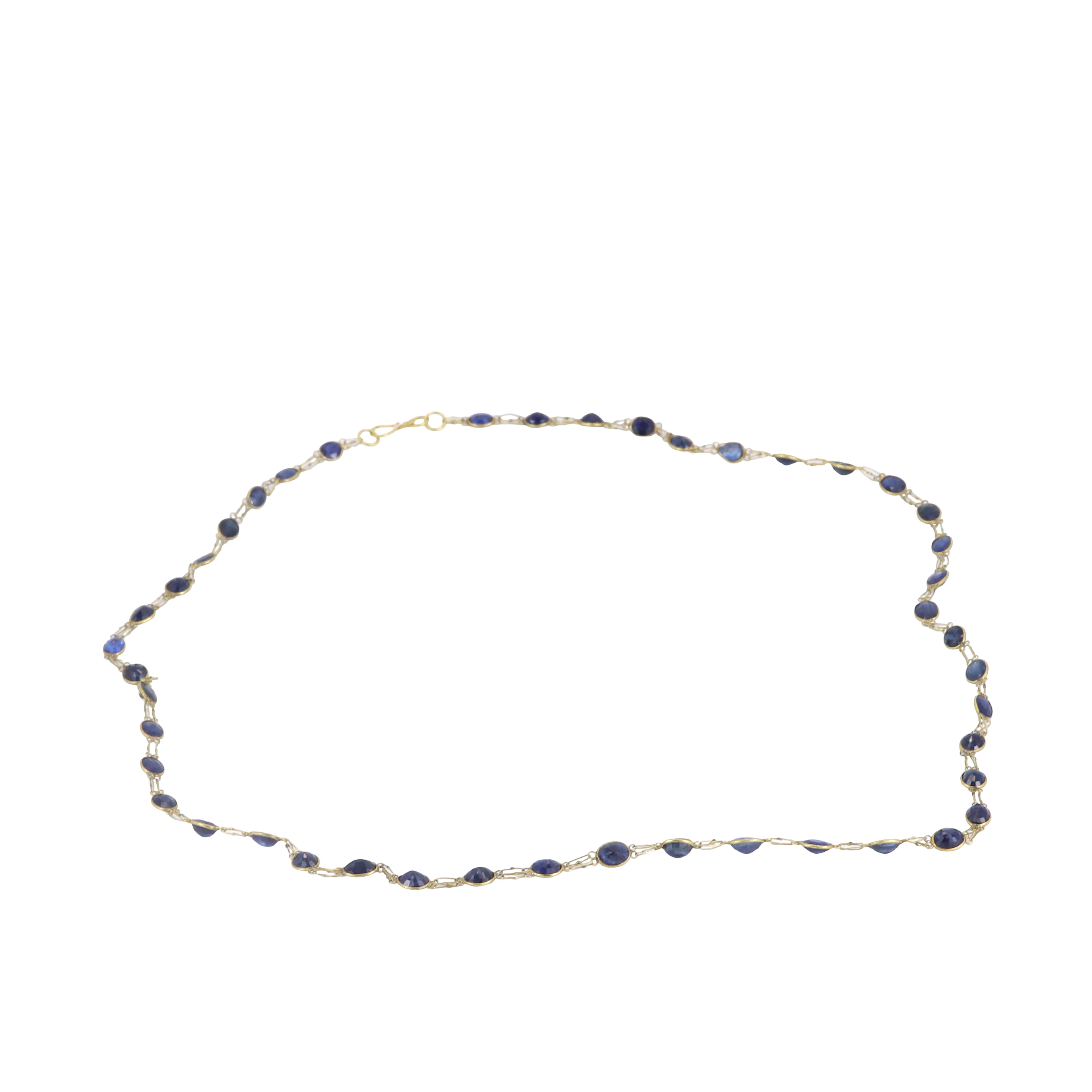 14CT GOLD SAPPHIRE NECKLACE.