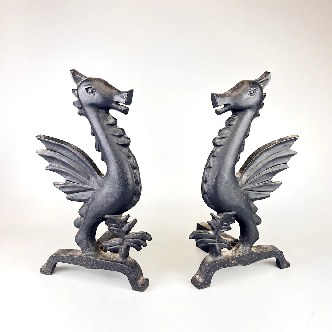 DRAGON ANDIRONS.
