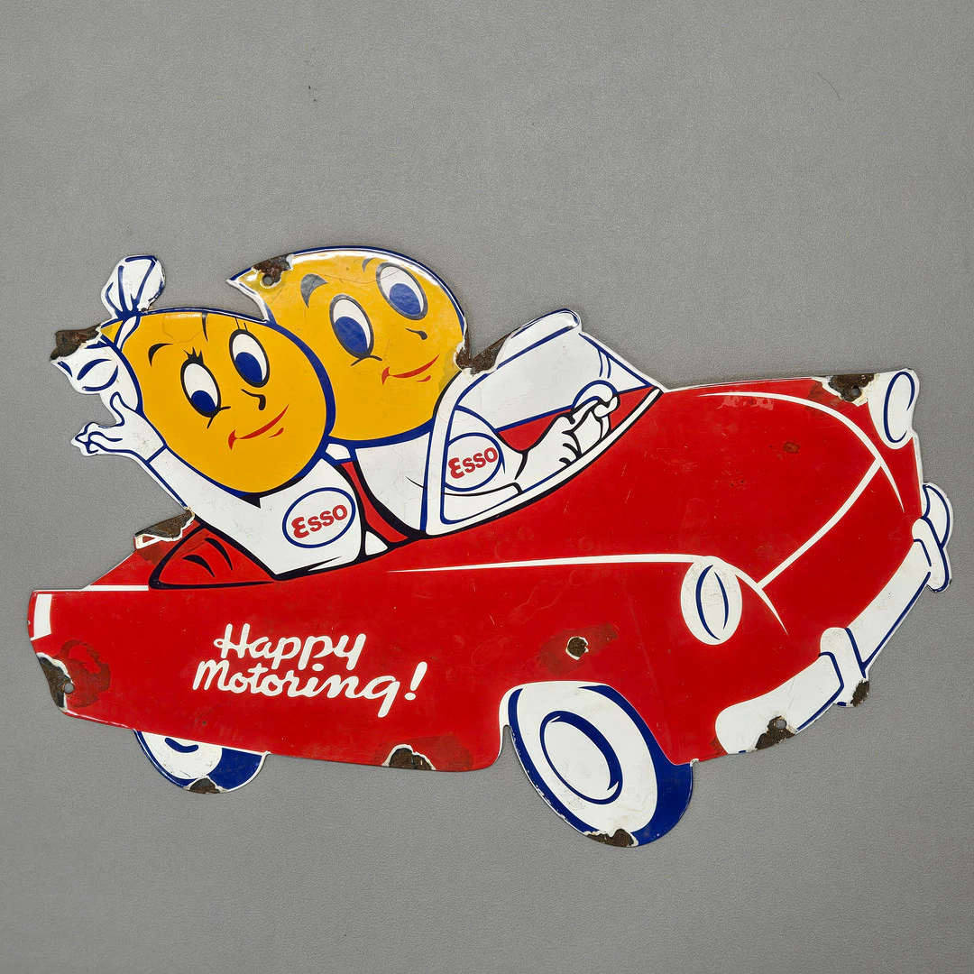 ENAMEL ADVERTISING SIGN.