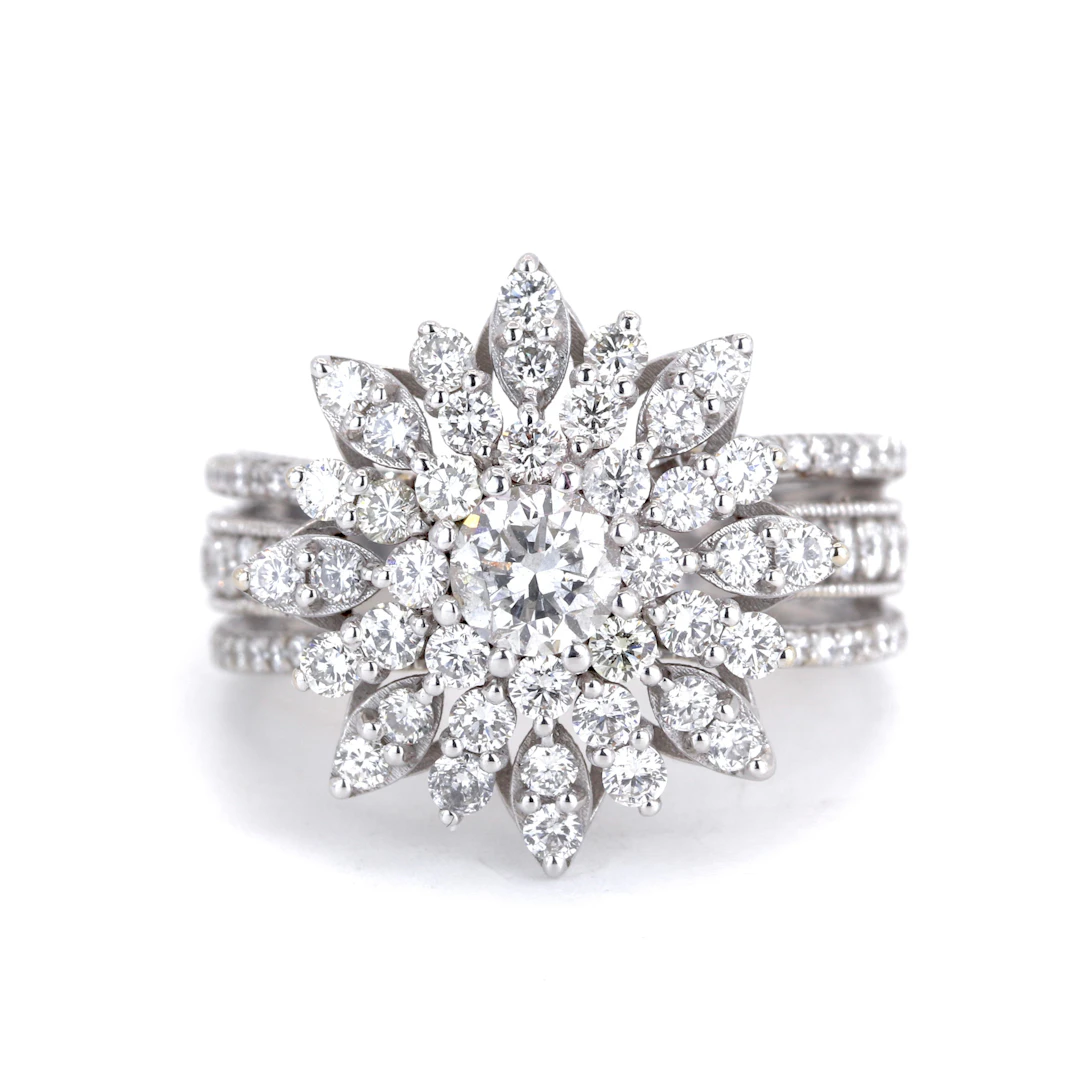 14CT GOLD 2.64 CT DIAMOND RING.