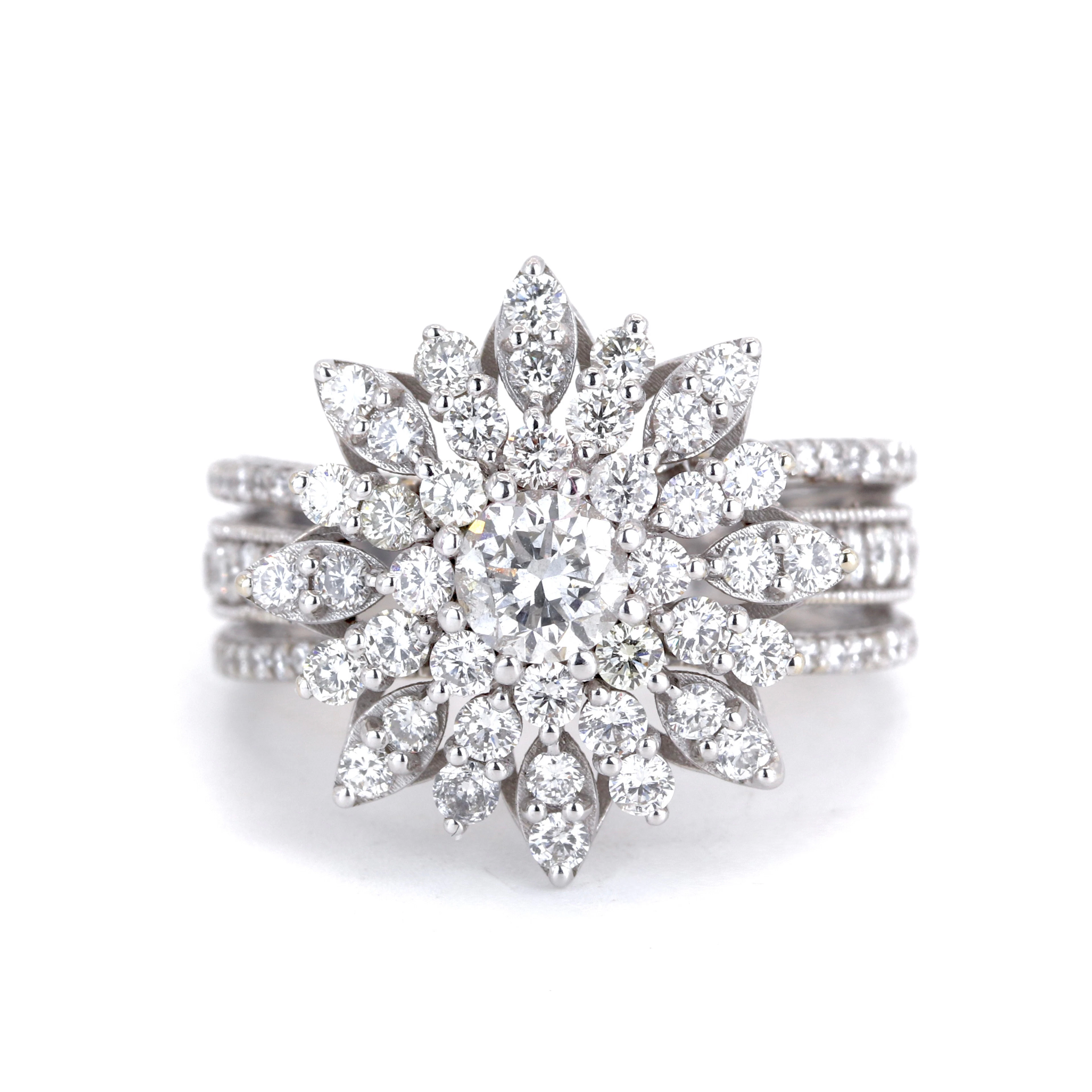14CT GOLD 2.64 CT DIAMOND RING.