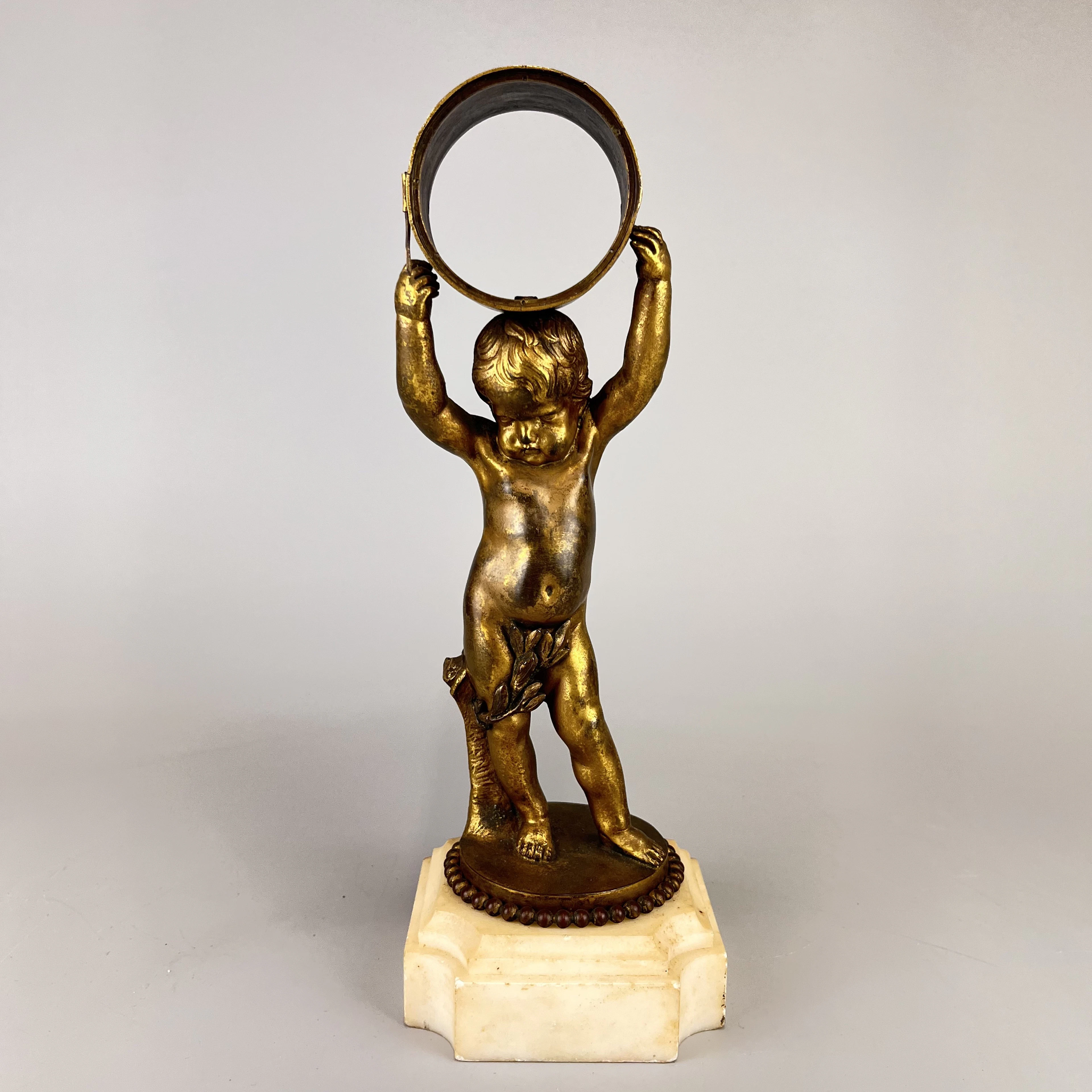 BRONZE PUTTI CLOCK CASE.