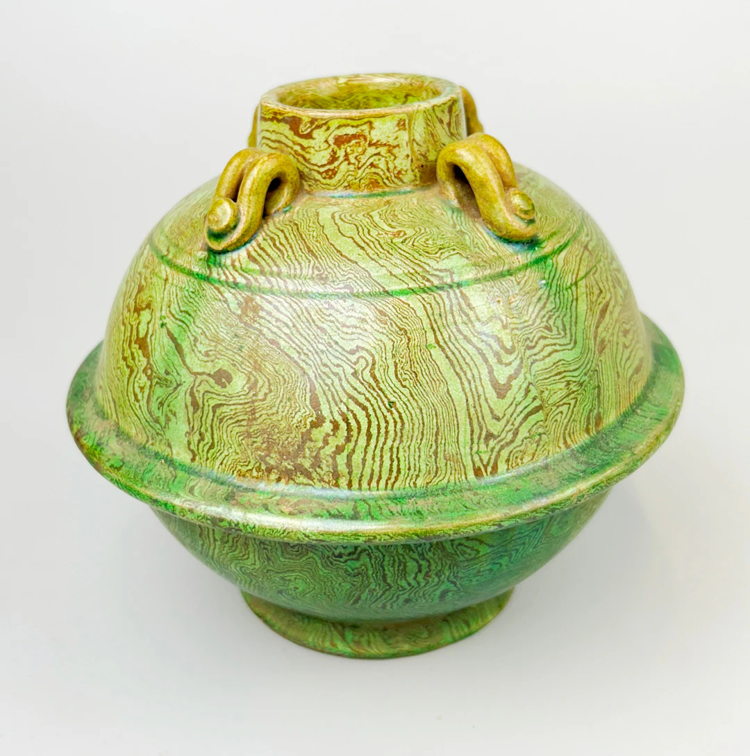CHINESE MARBLEISED VASE.