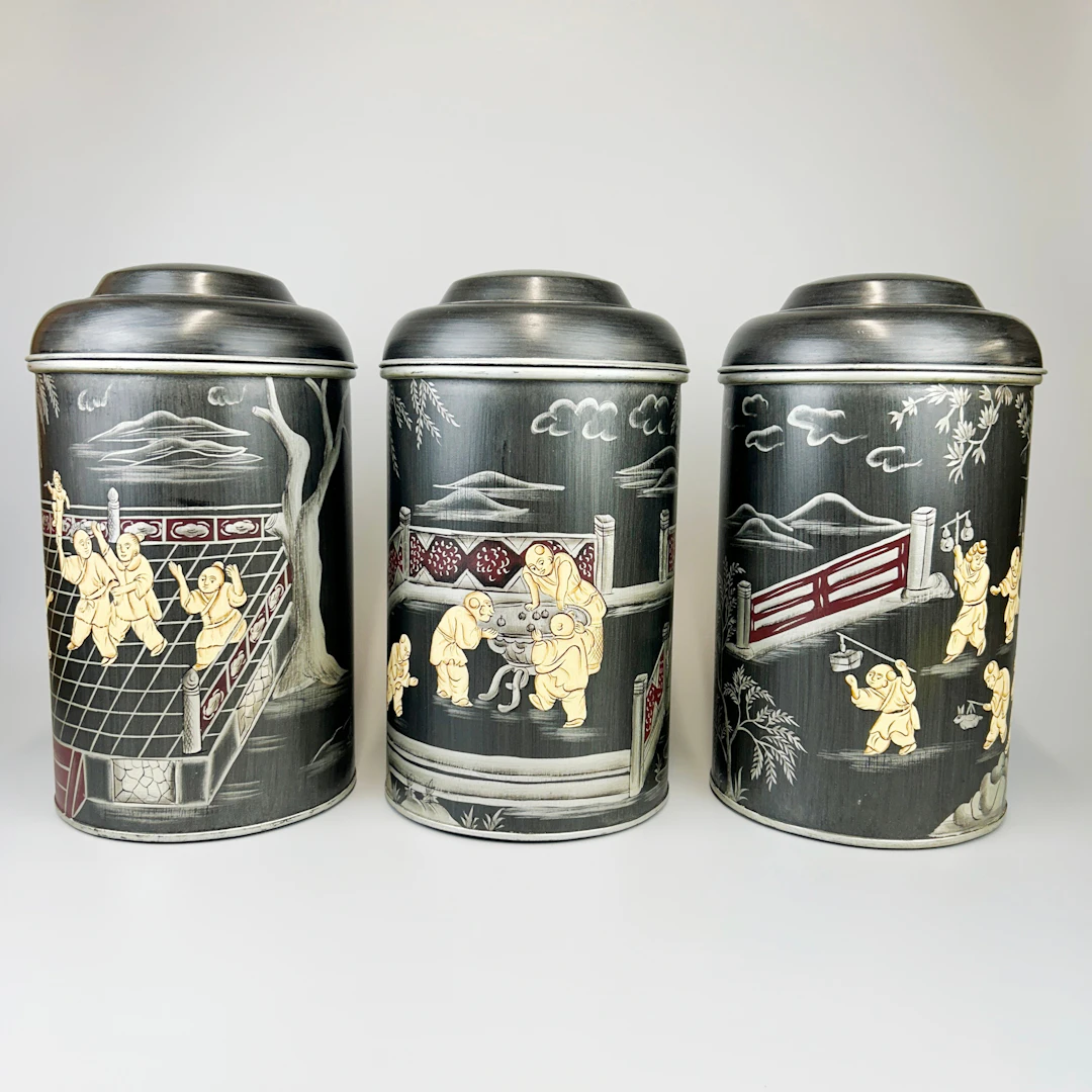 TOLEWARE TEA CADDIES.