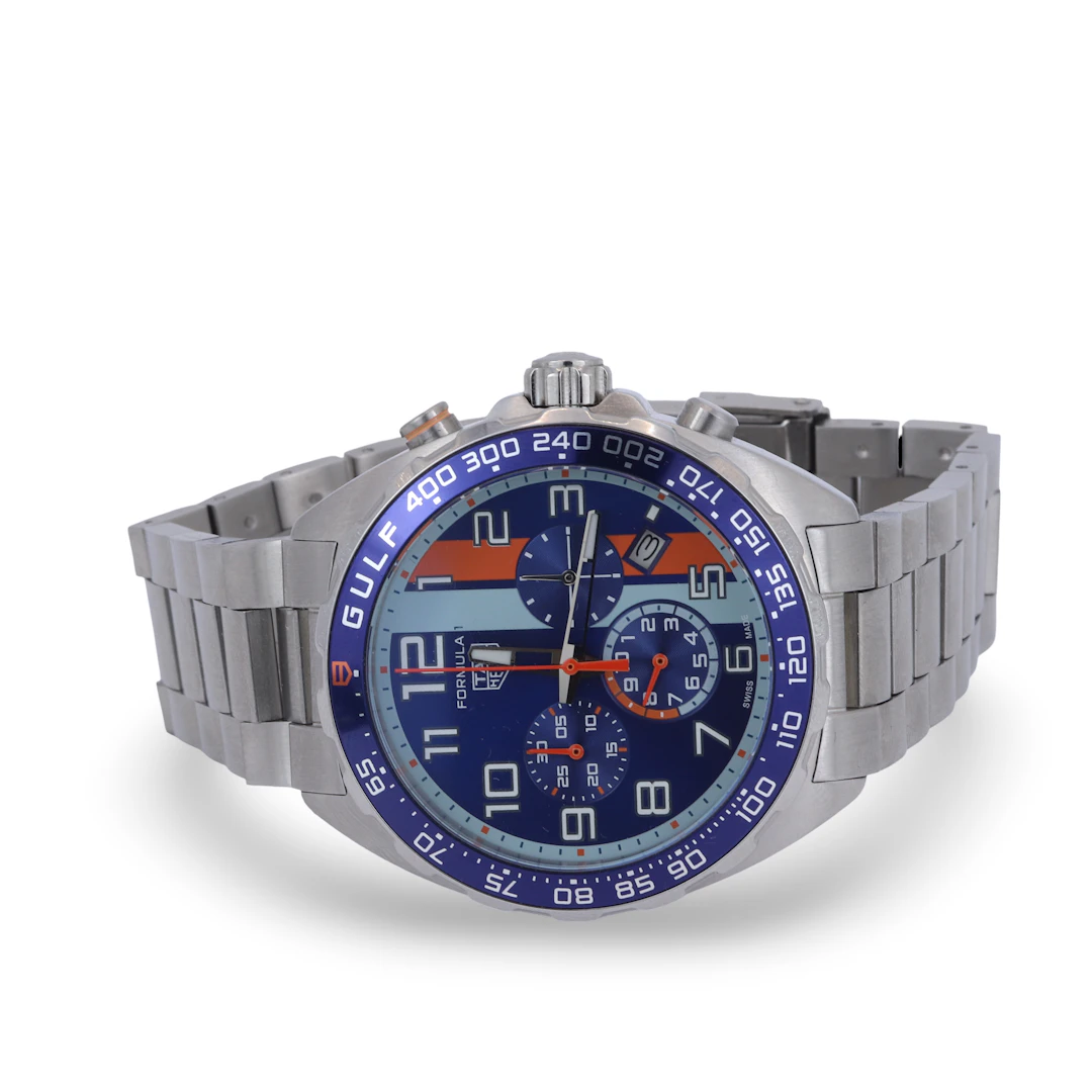 TAG HEUER FORMULA 1 X GULF WRISTWATCH.
