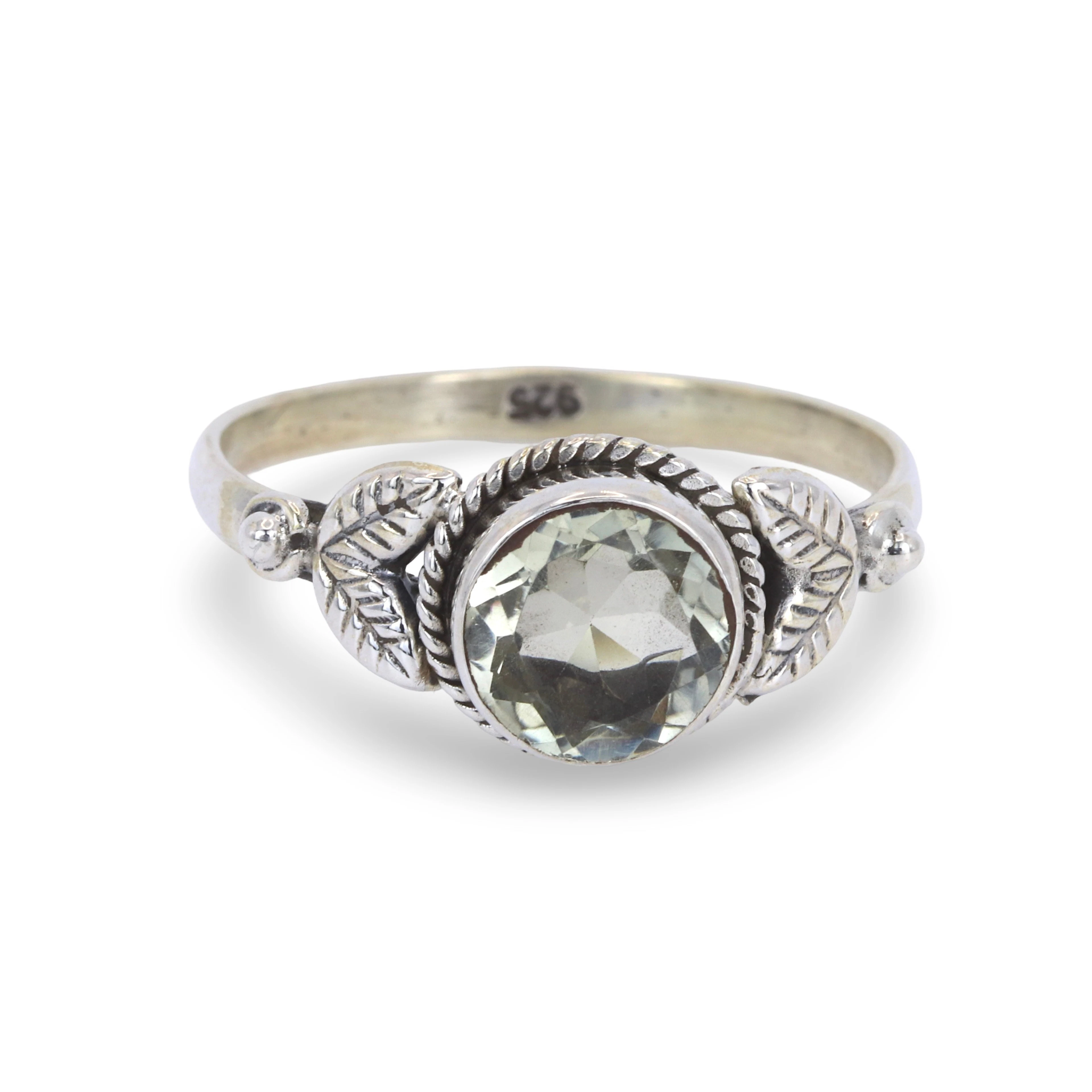 CITRINE SILVER RING.