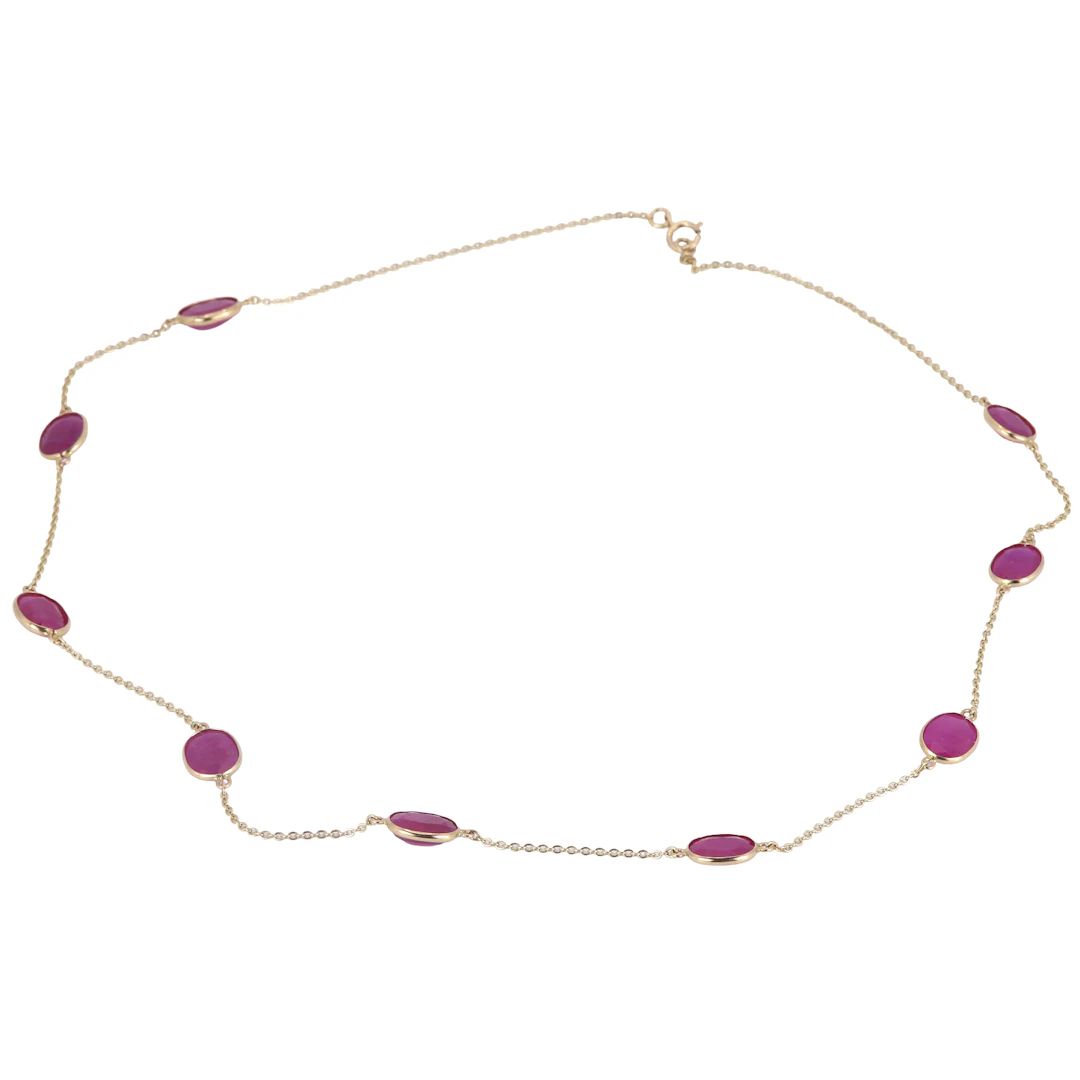 14CT GOLD (21.14CT) RUBY NECKLACE.