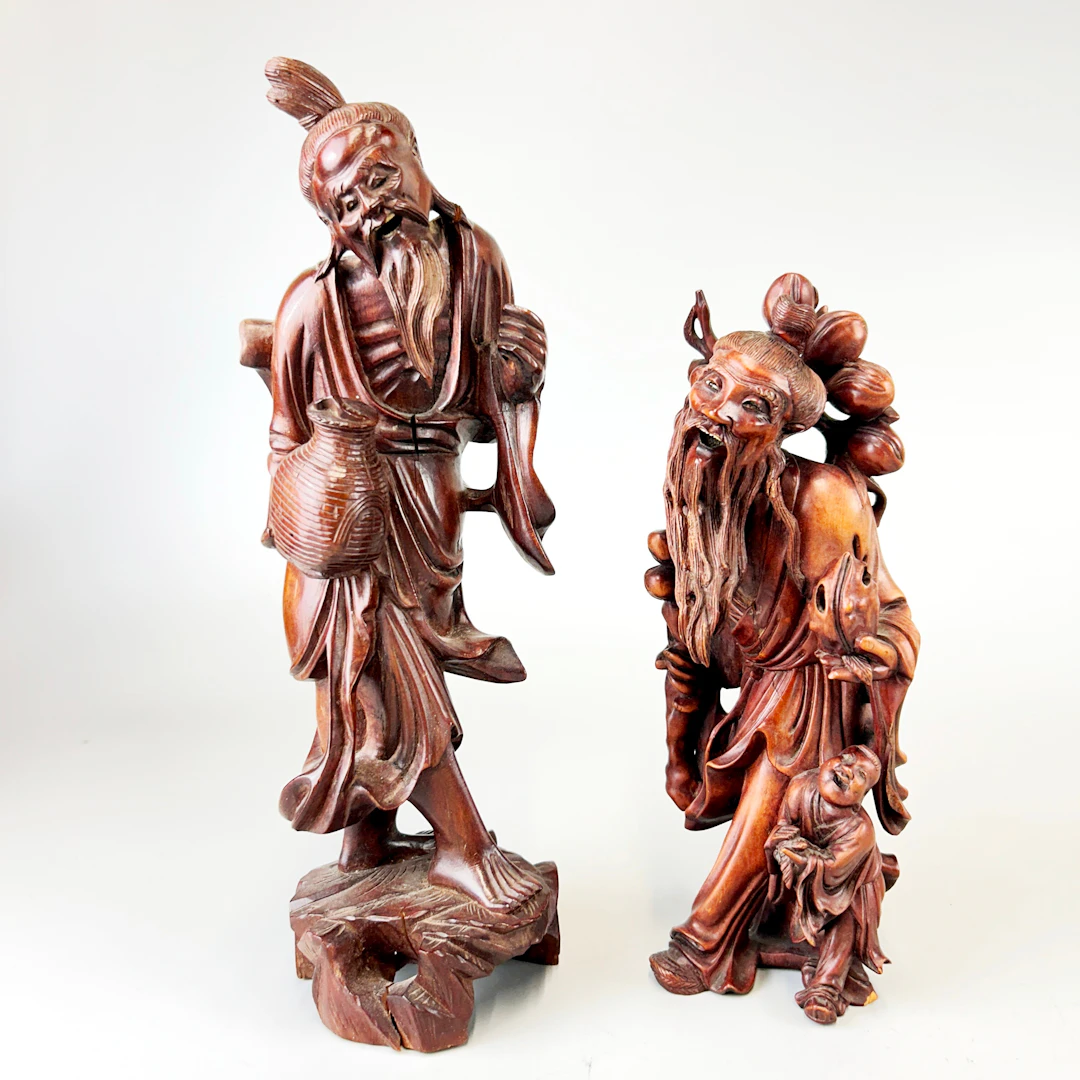 ORIENTAL CARVED FIGURES.