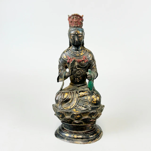 TIBETAN BRONZE BUDDHA.