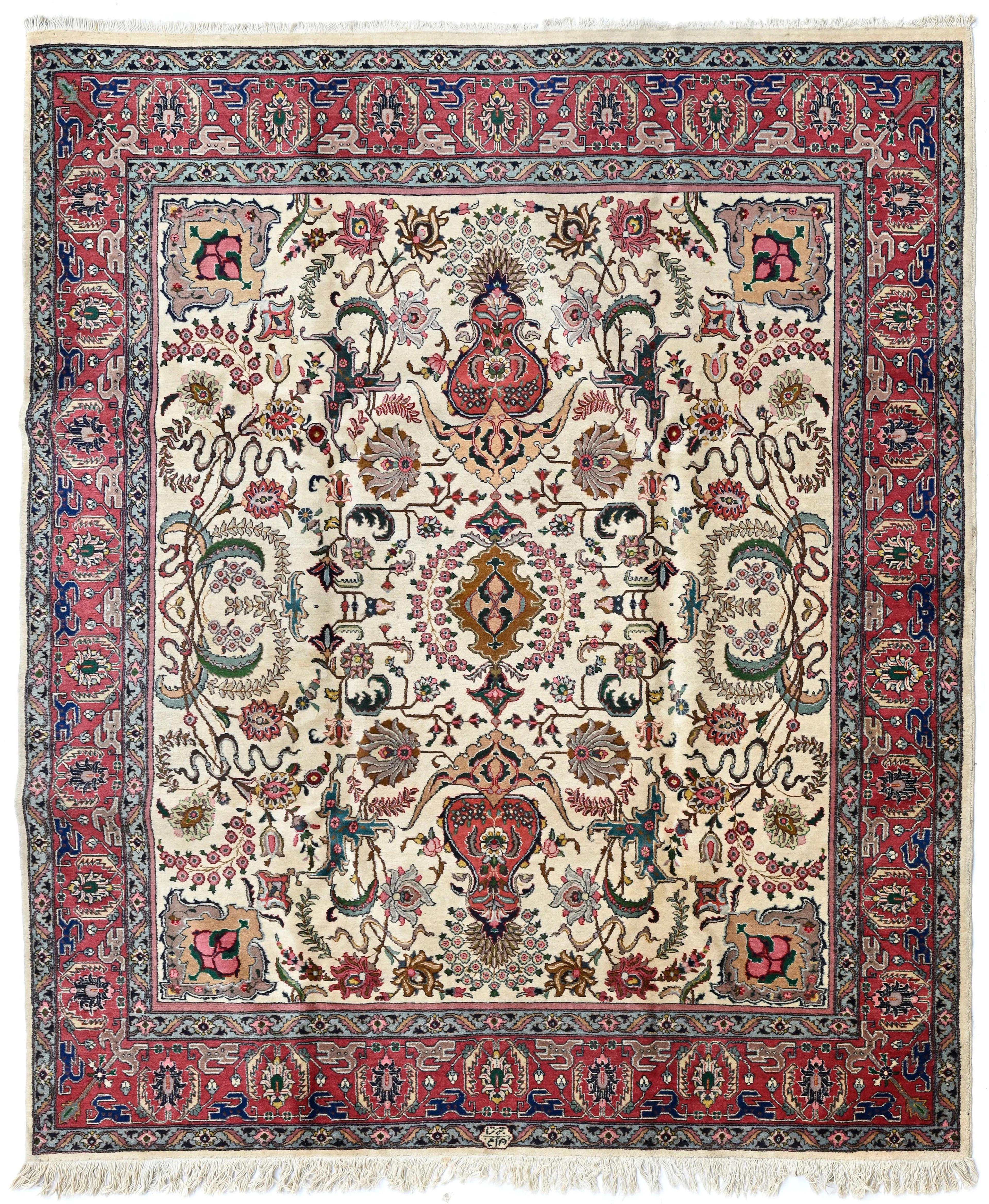 Tapis Tabriz signé Javan Amirkhizi, Iran, milieu du XXe s., à champ