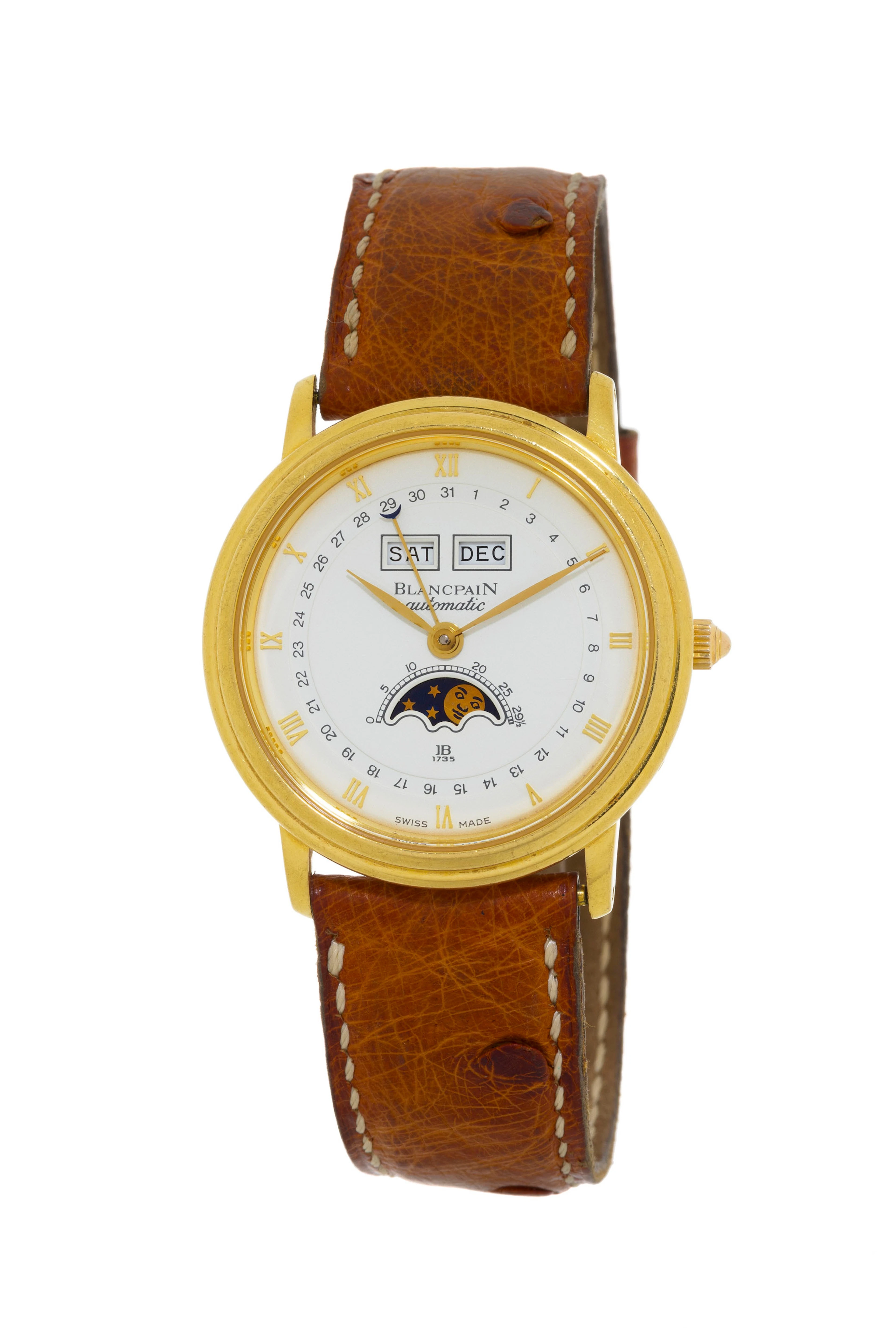 Blancpain, Villeret, montre en or 750 avec quantième et phases de