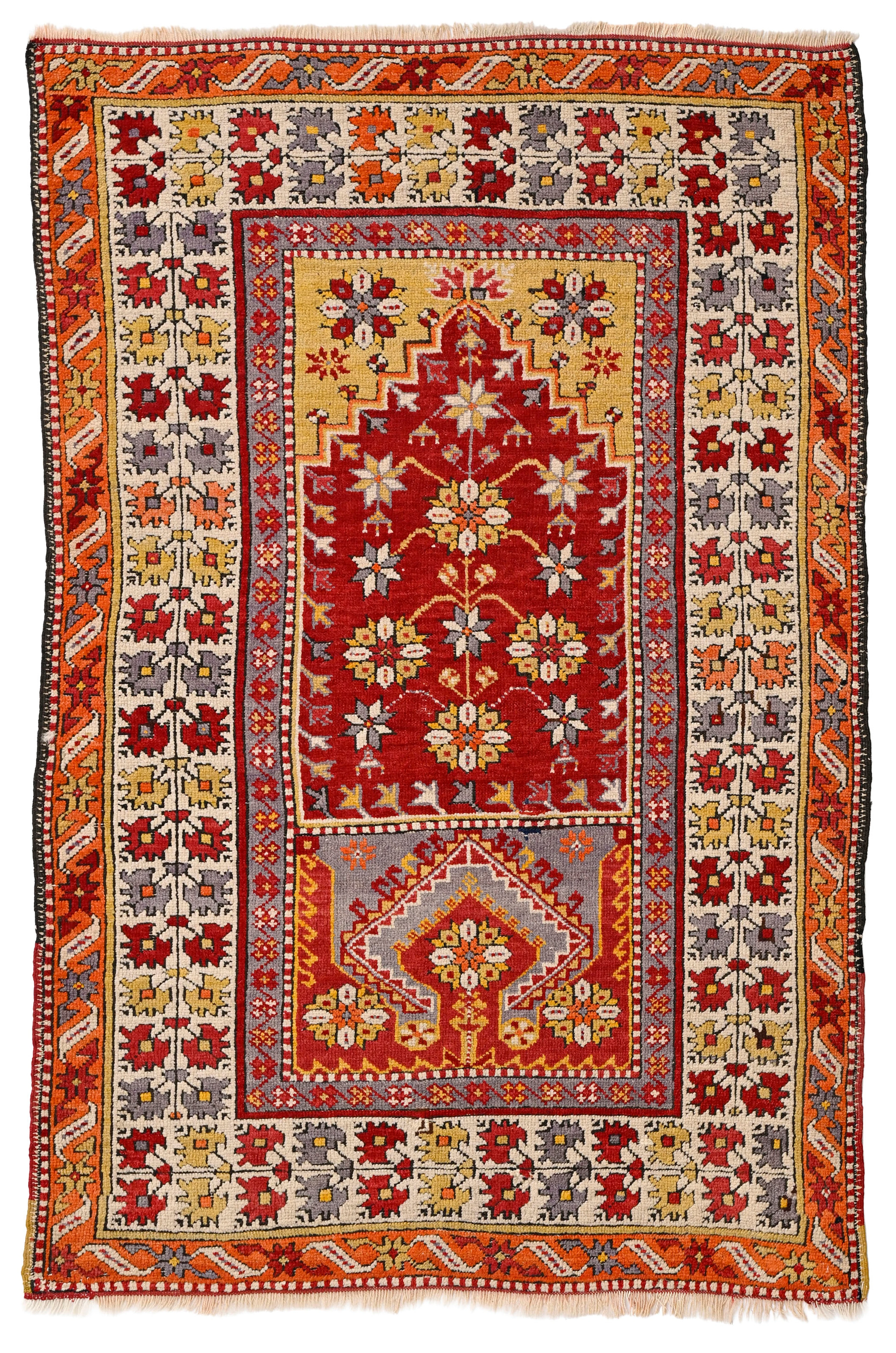 Tapis de prière, Turquie, 1ère moitié du XXe s., à mihrab rouge sur