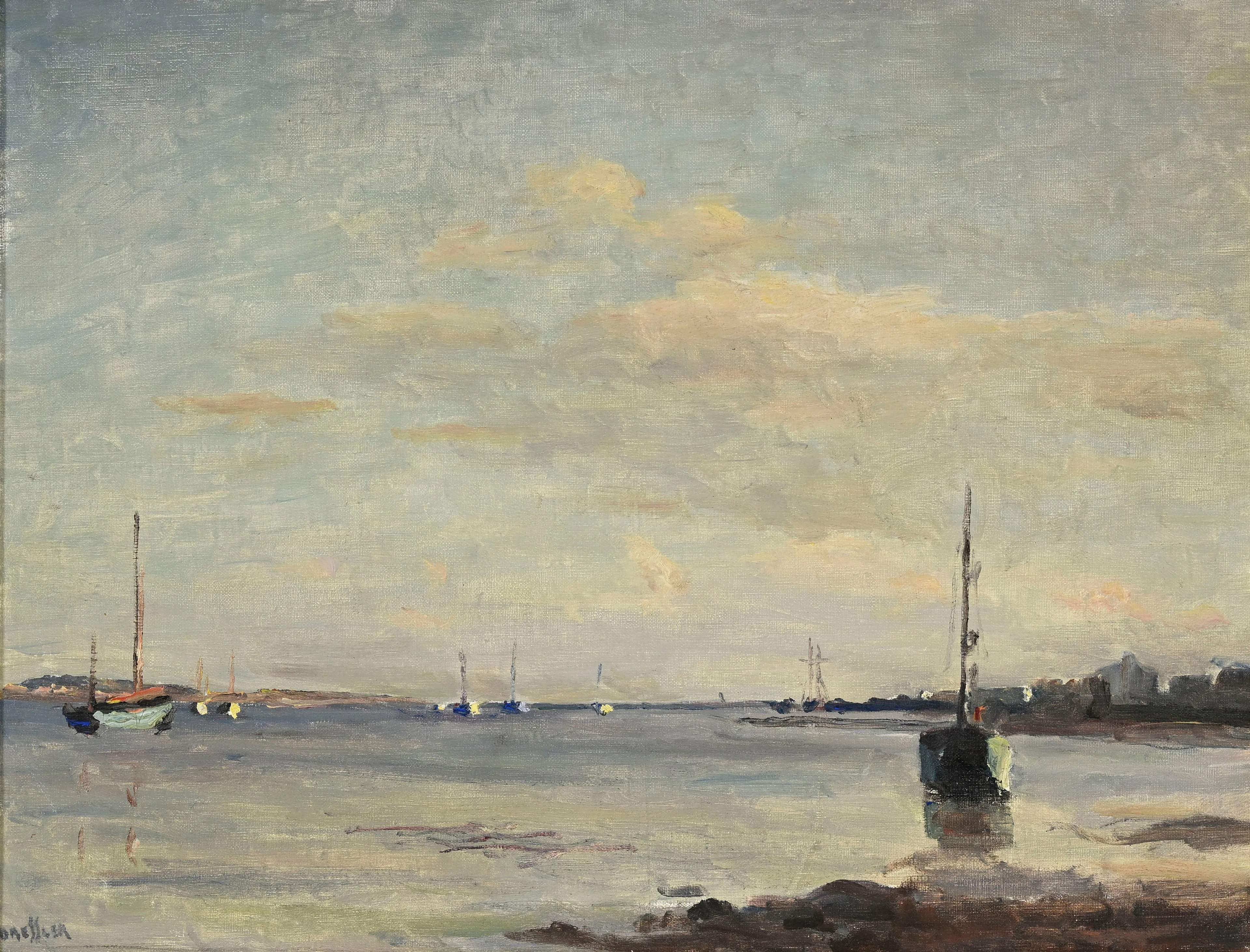 Emile Bressler (1886-1966), Bord de mer, huile sur toile, signée, 46x60 cm