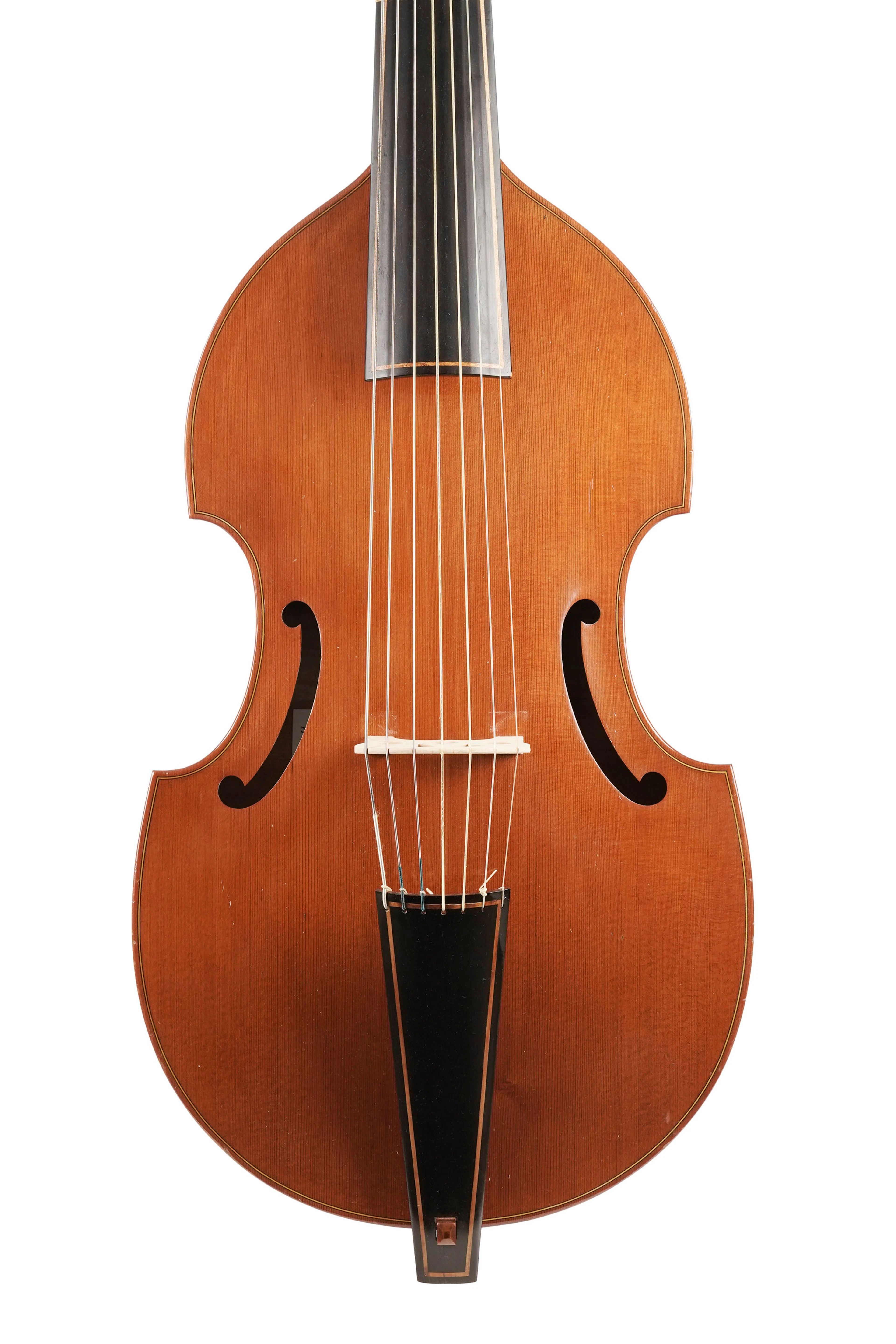 Basse de viole de Gambe portant une étiquette de B. Prunier, Paris