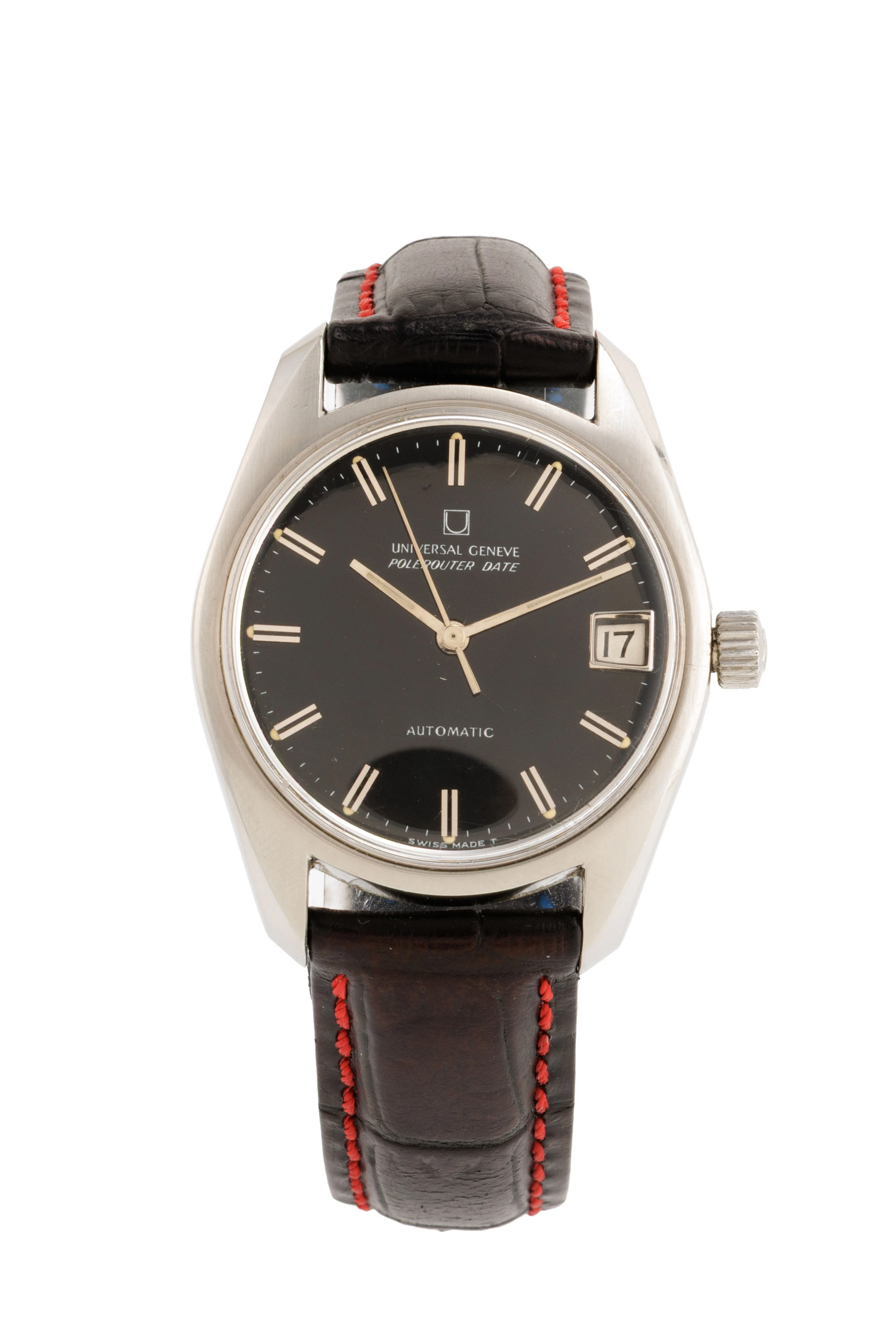 Universal, Polerouter Date, réf. 869119, montre en acier avec indication
