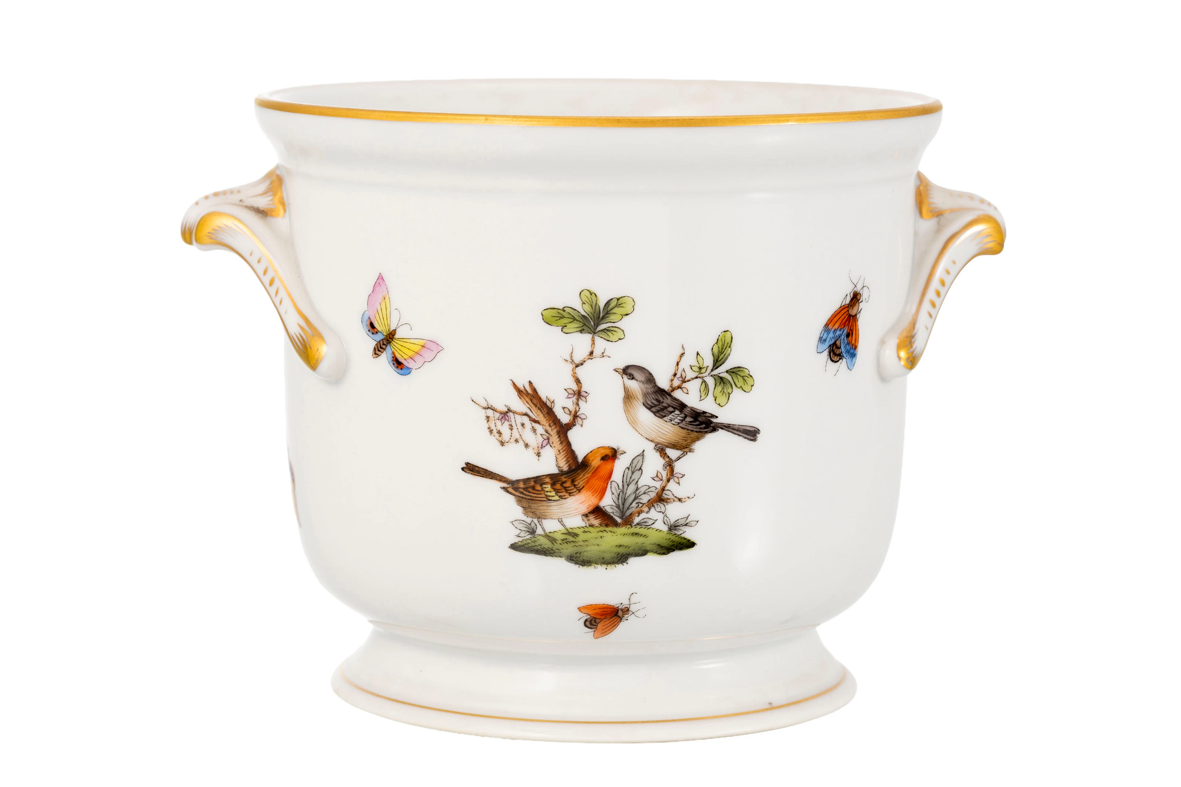Herend. Cache-pot en porcelaine, modèle Rothschild, h. 12,5 cm