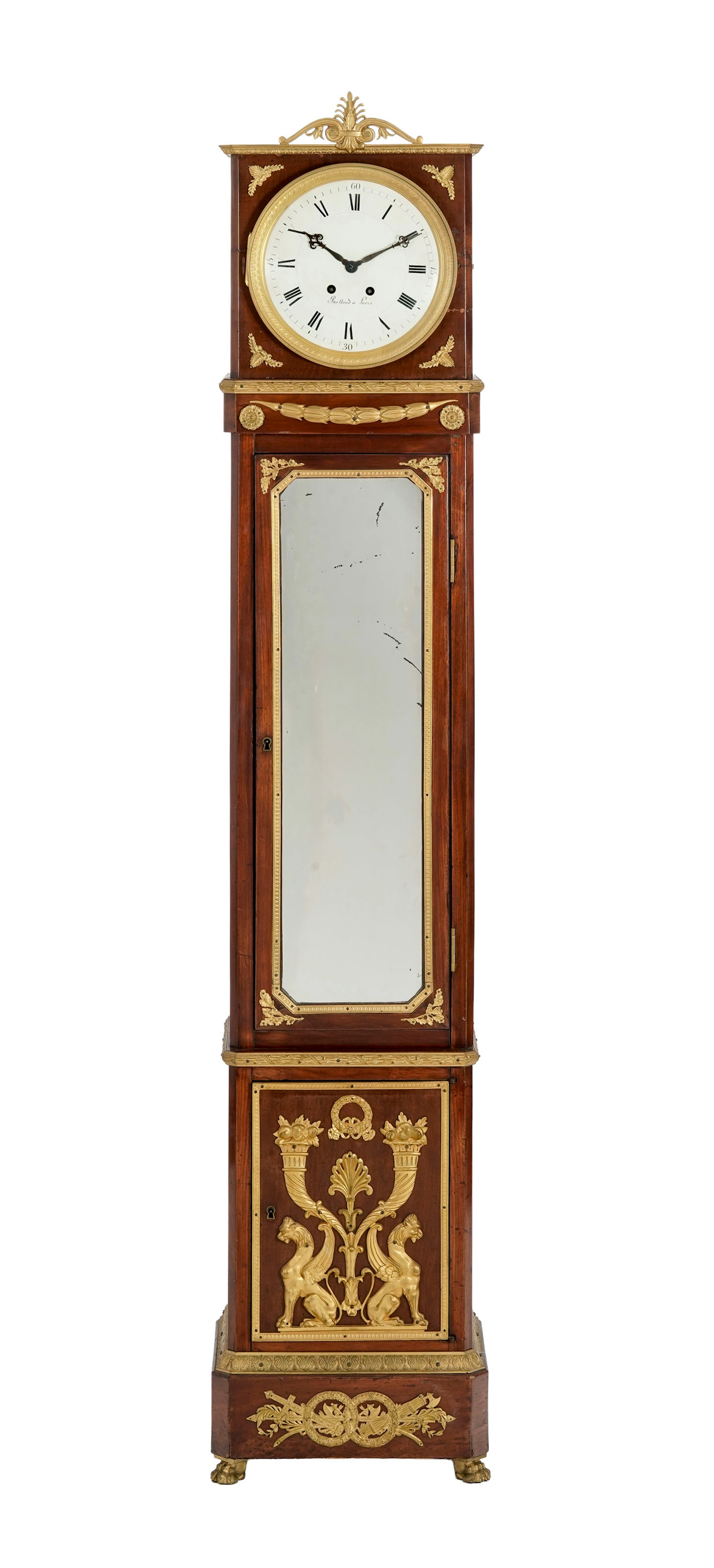 Pendule de parquet partiellement transformée en secrétaire d'époque