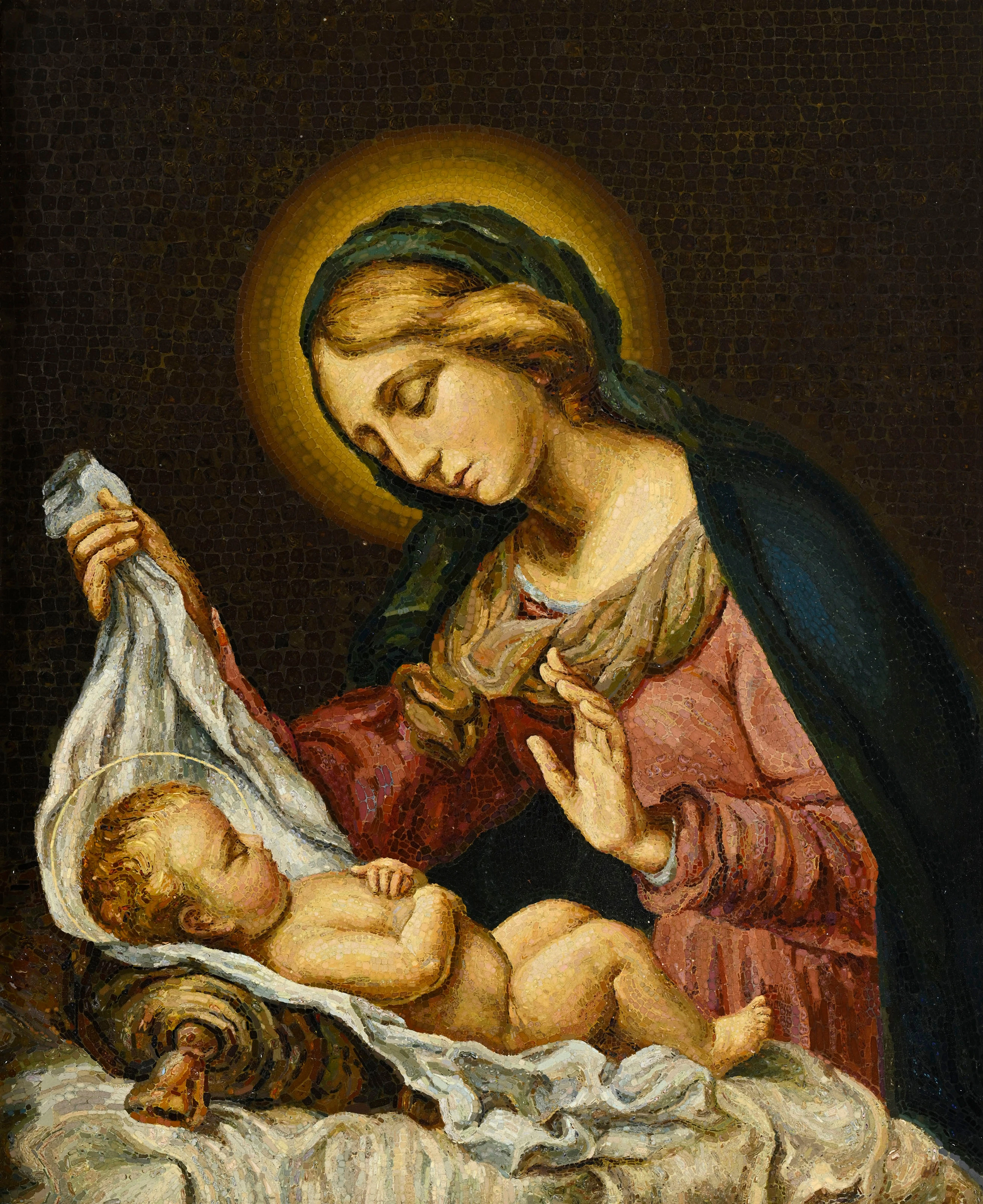 Ludovico Lucietto (XX), "Madonna di C. Dolci", micro-mosaïque sur