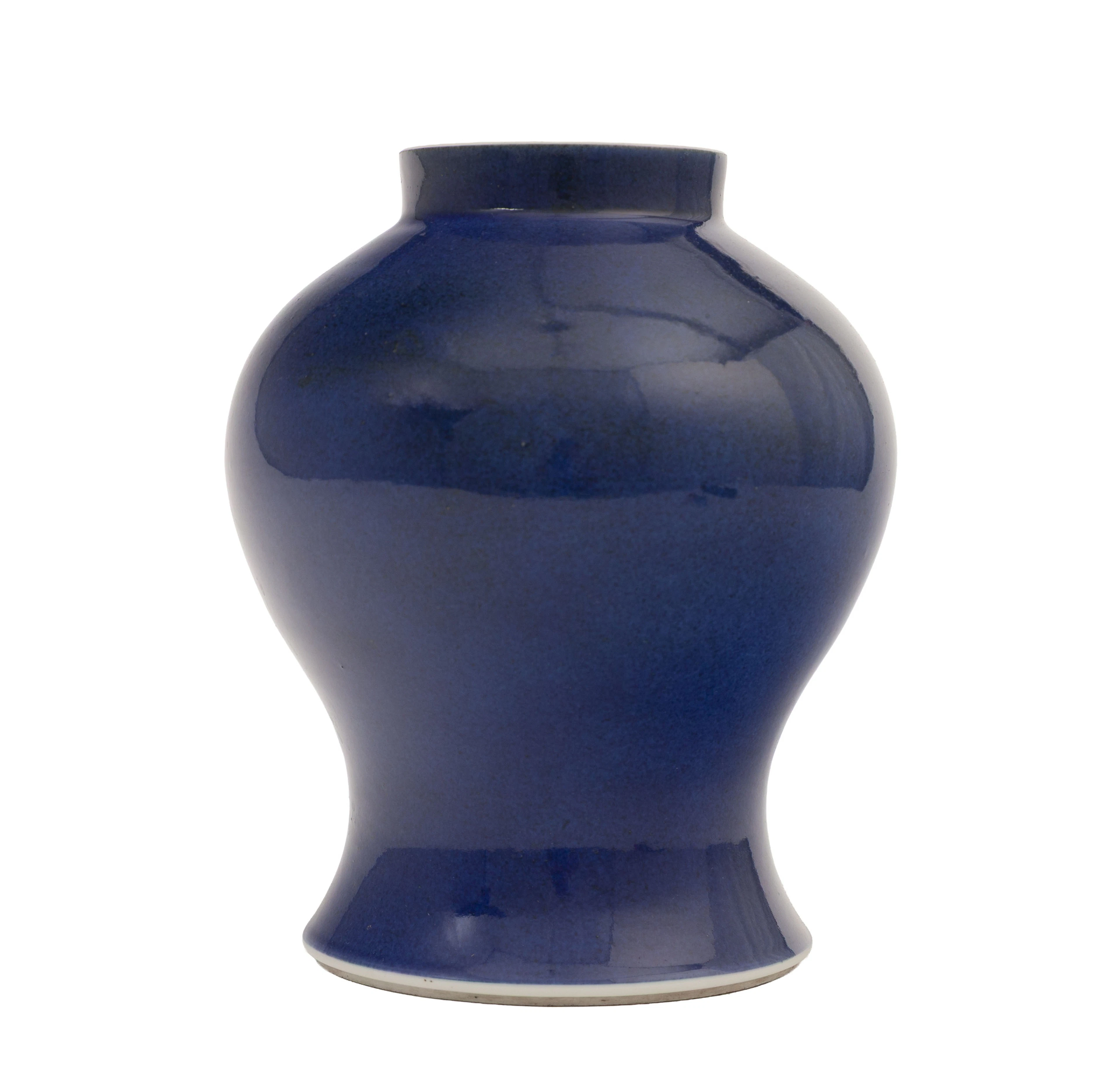 Vase en porcelaine à glaçure monochrome bleue, Chine, dynastie Qing
