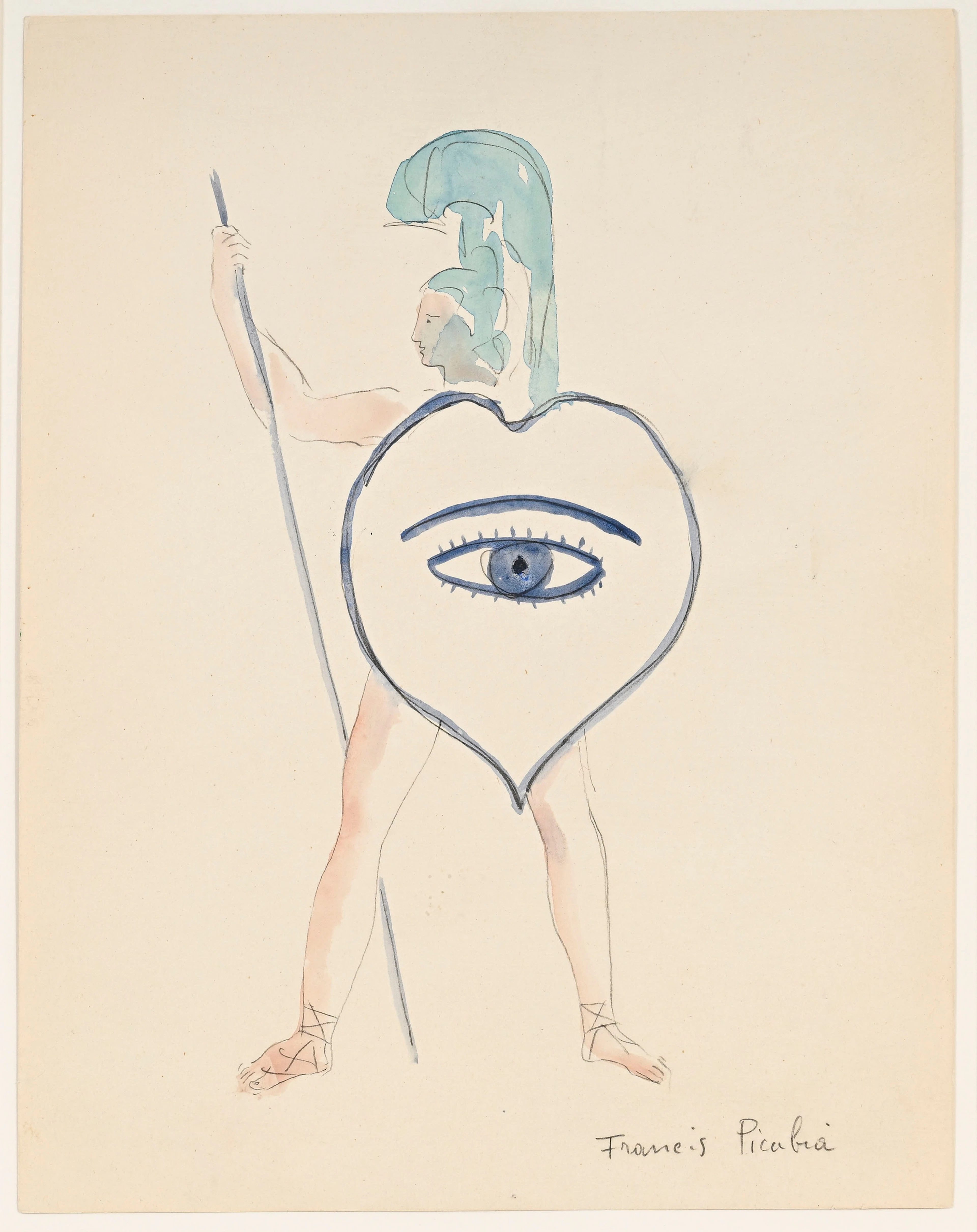 Francis Picabia (1879-1953), "Costume pour un guerrier", aquarelle