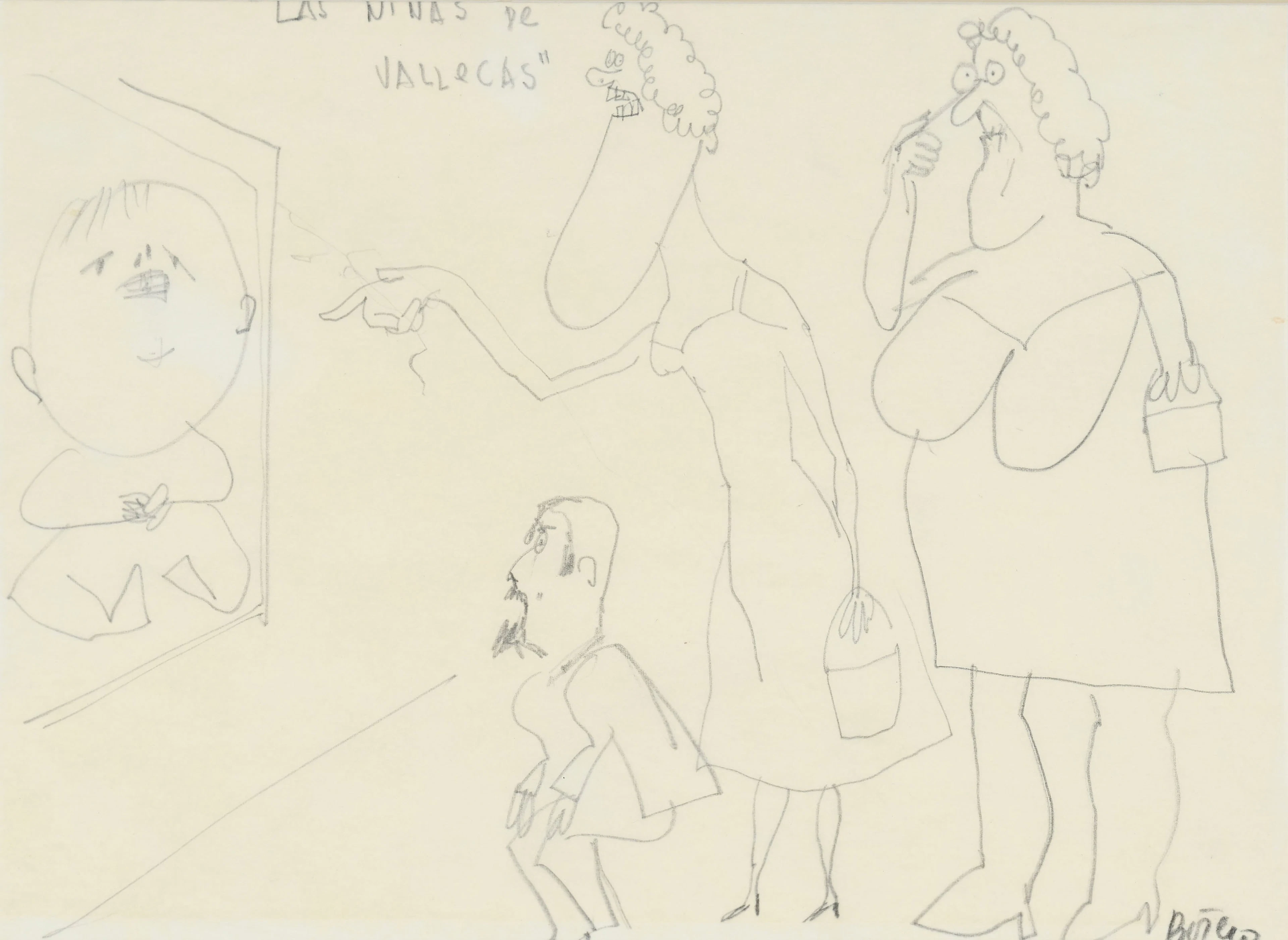 Fernando Botero (1932-2023), "Las Niñas de Vallecas", c. 1950, crayon