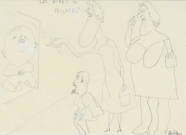 Fernando Botero (1932-2023), "Las Niñas de Vallecas", c. 1950, crayon