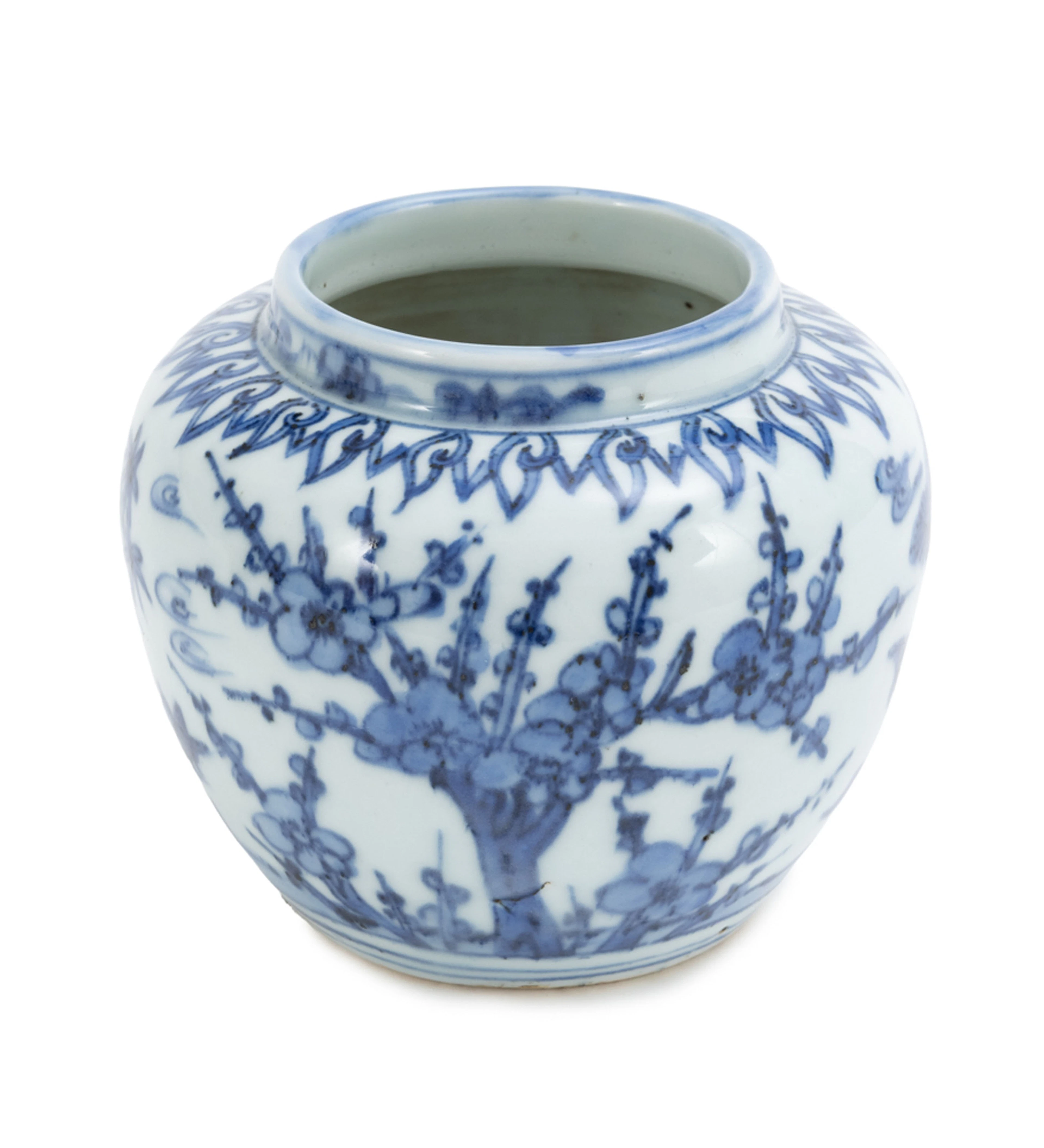 Pot en porcelaine, Chine, dynastie Qing, décor en bleu de paysage