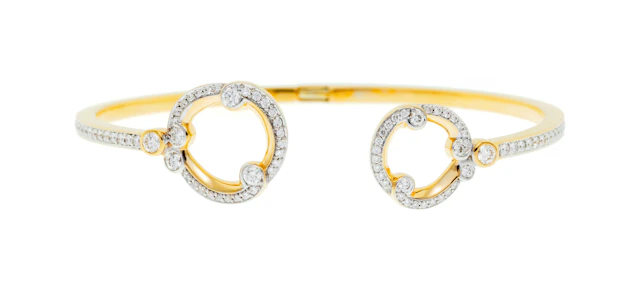 Fabergé, Rococo, bracelet or rose 750 serti de diamants taille brillant
