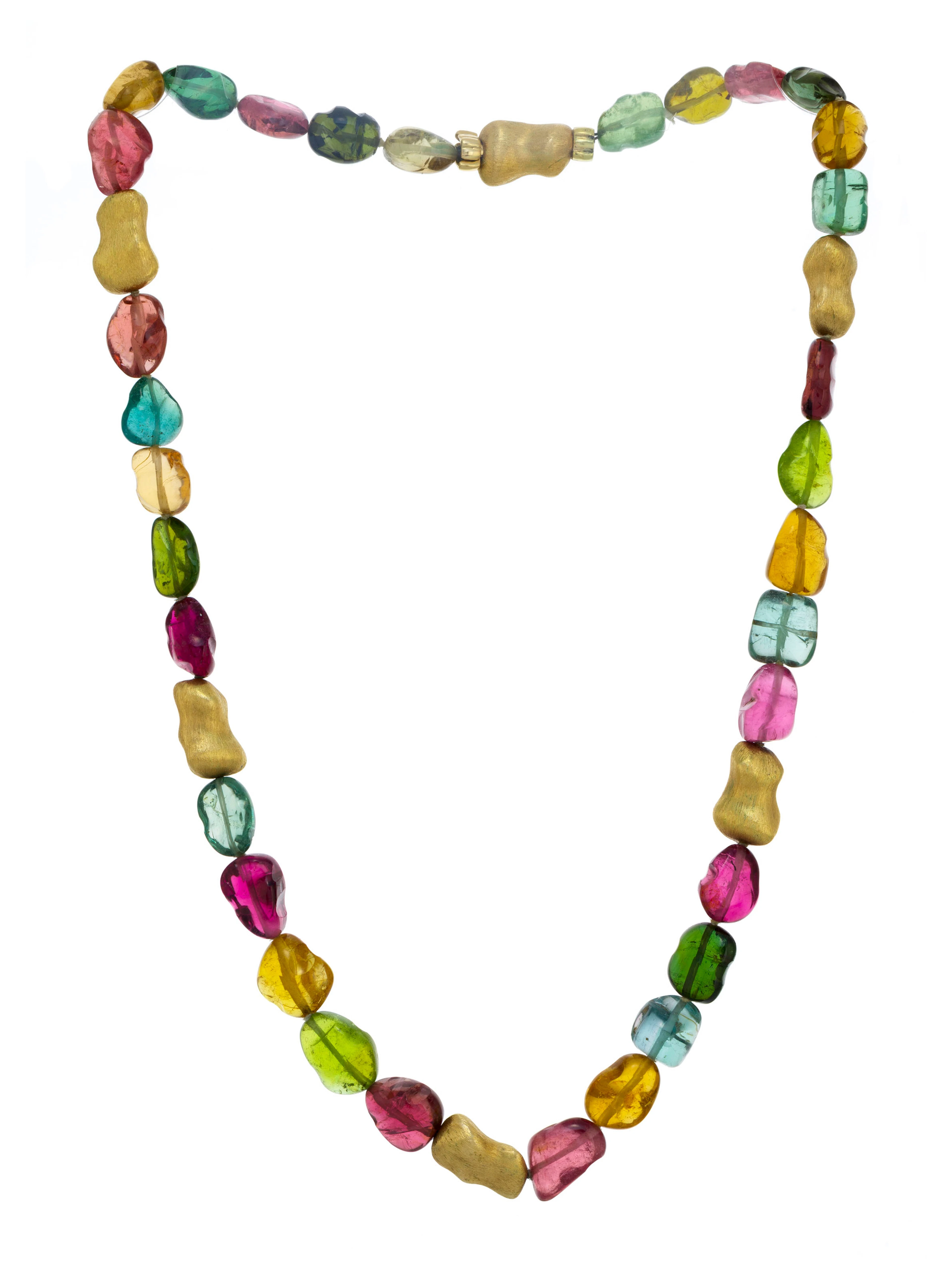 Collier composé d'éléments or 585 finition satinée en forme de galets