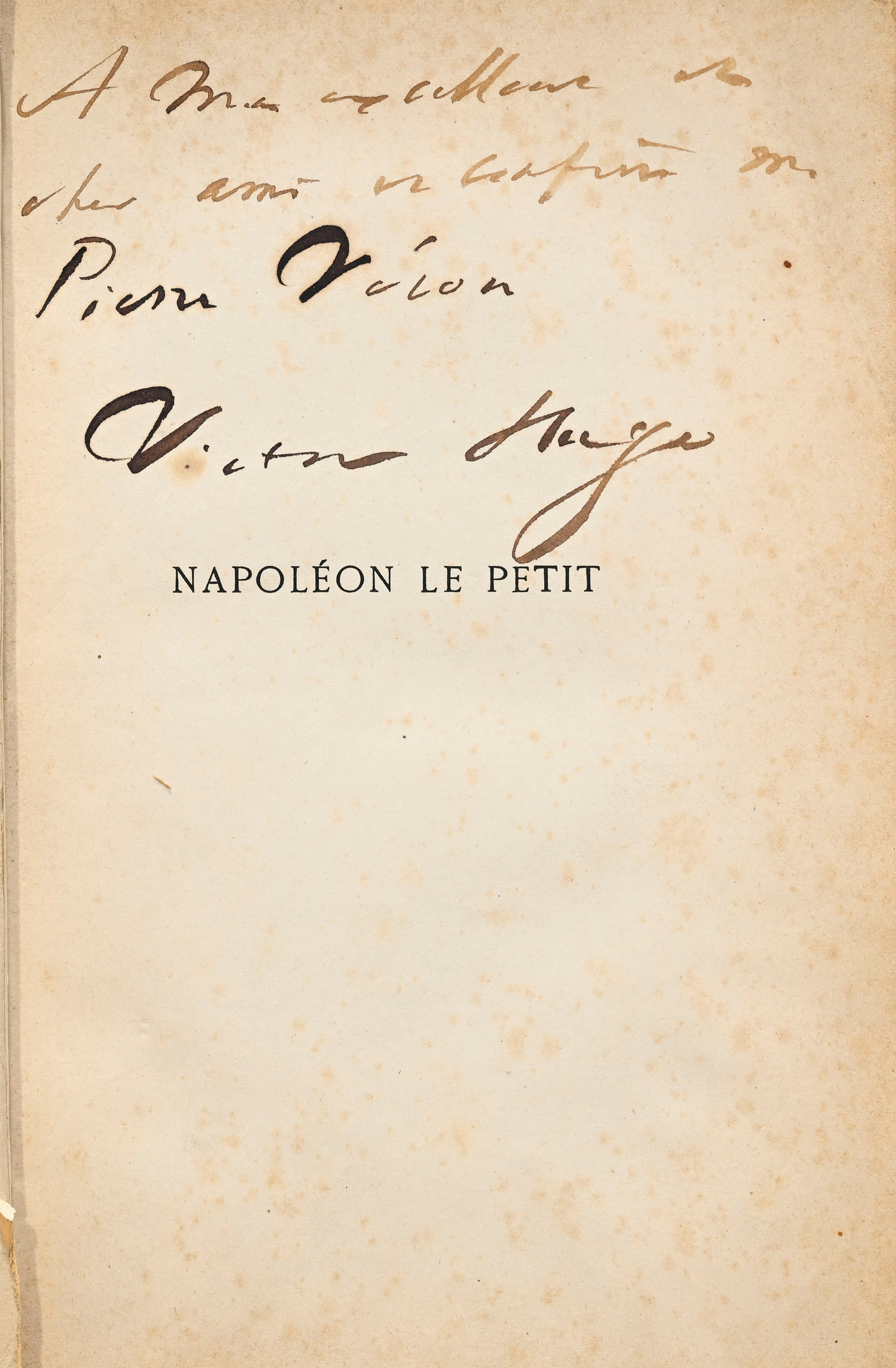 HUGO (Victor) Napoléon le petit. Paris, Michel Lévy frères, 1875.